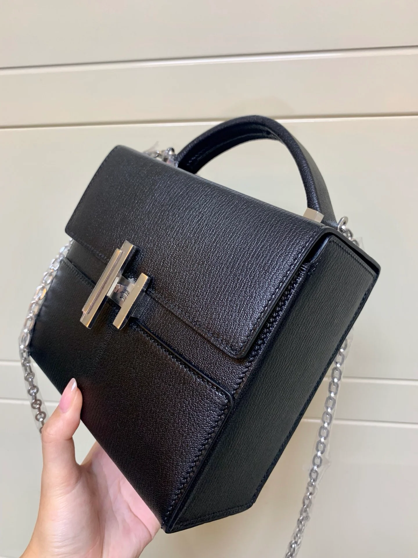 Шкатулка Hermes Cinhetic Show Box - подкладка из козьей кожи, отделка из кожи Swift электрического синего цвета - серебряные пряжки