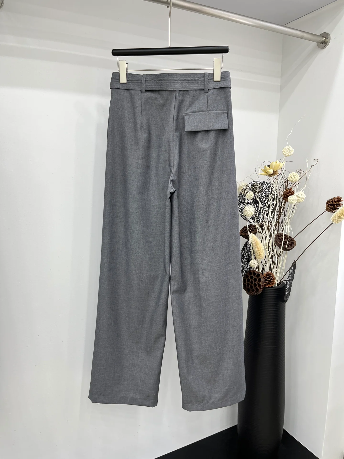 Miu Miu-2404 - Повседневные брюки с поясом, новый стиль, серые