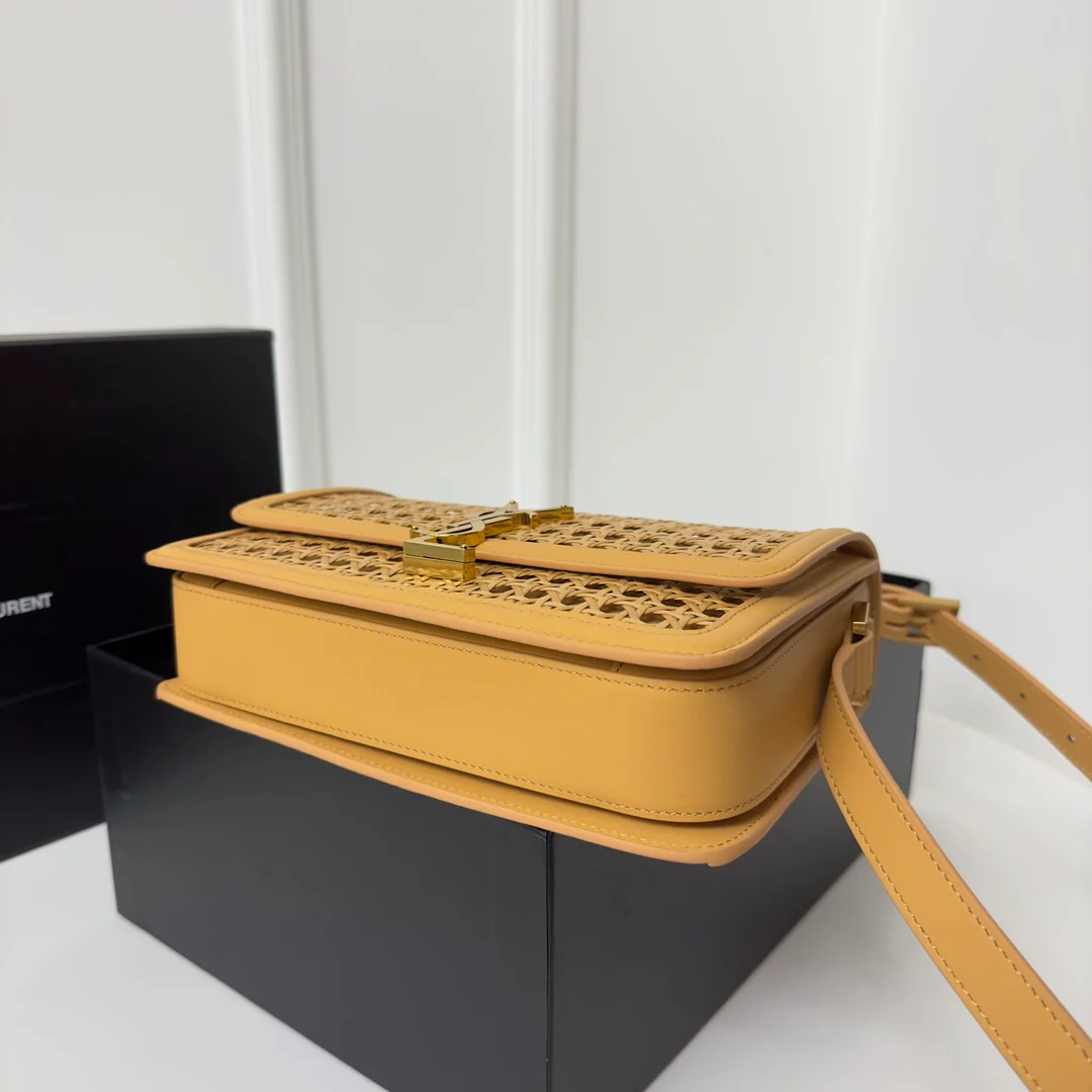 Сумка YSL Box Saint Laurent Tofu Bag - Большая - Плетеная