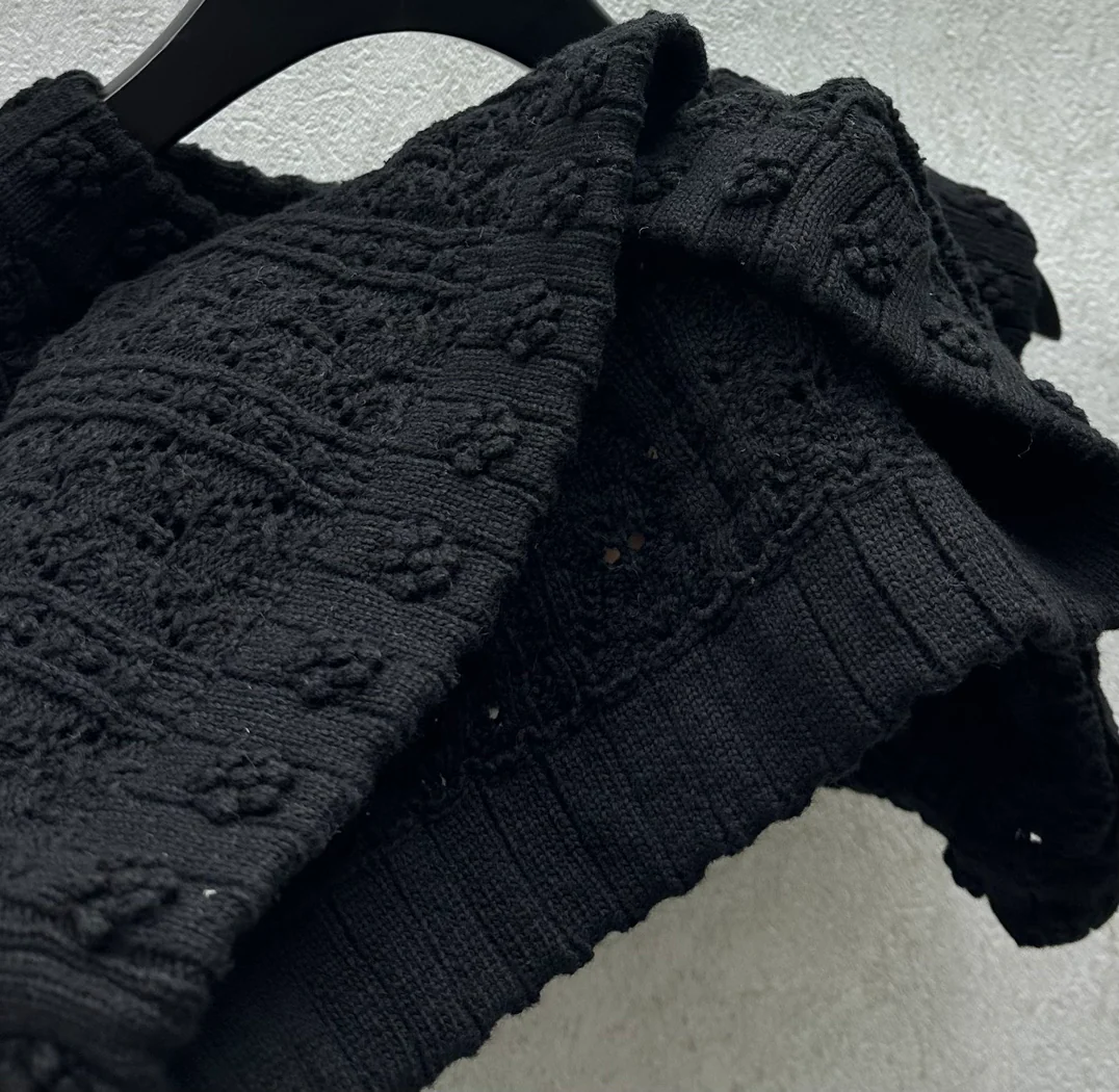 Chanel - 2404-24 Новый ажурный вязаный жилет для ранней весны - Черный