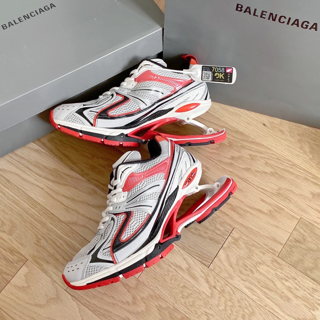Кроссовки Balenciaga Retro Spring-Style Dad Shoes - серые и красные