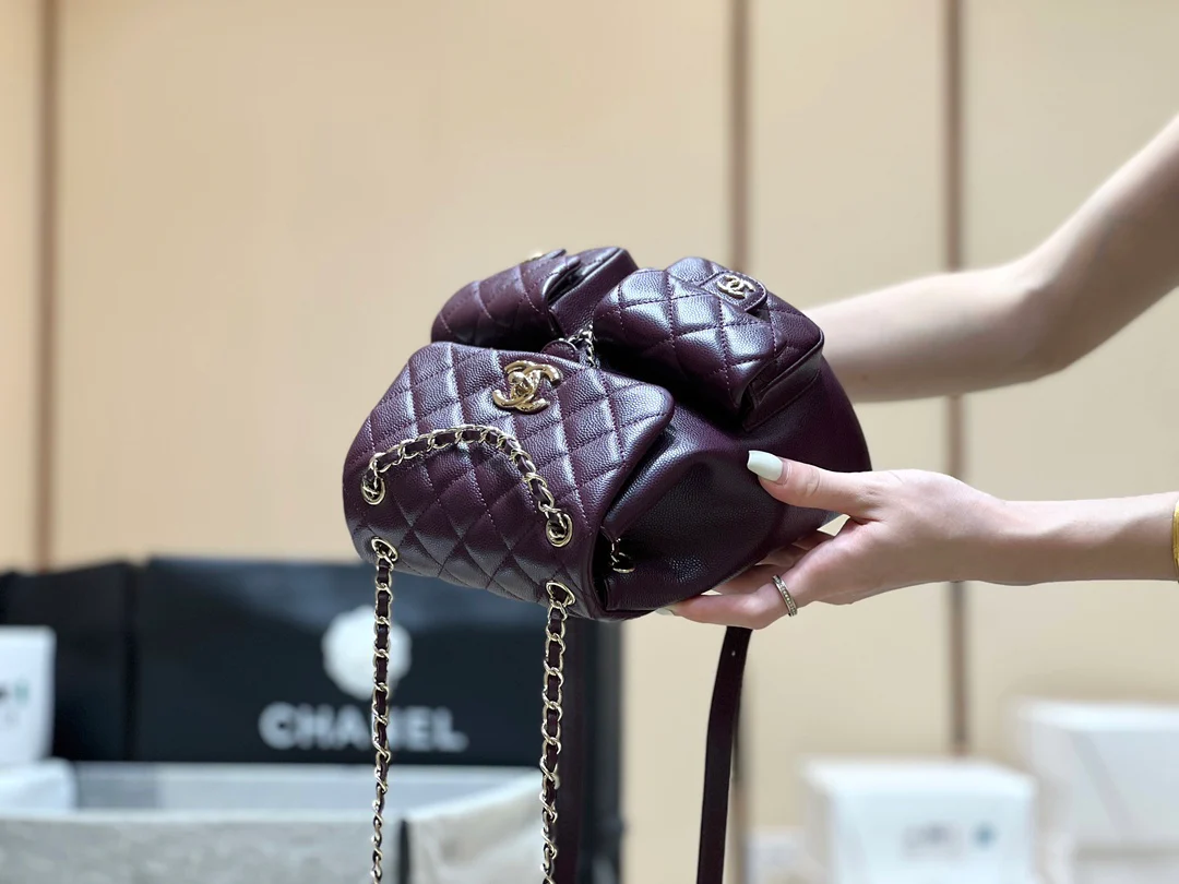 Рюкзак Chanel 24a-duma Frog, маленький, бордовый