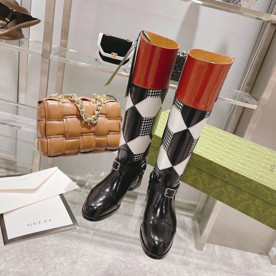 Gucci - 2022 - Уличная пряжка - Винтажные высокие сапоги - Сапоги для верховой езды - 1