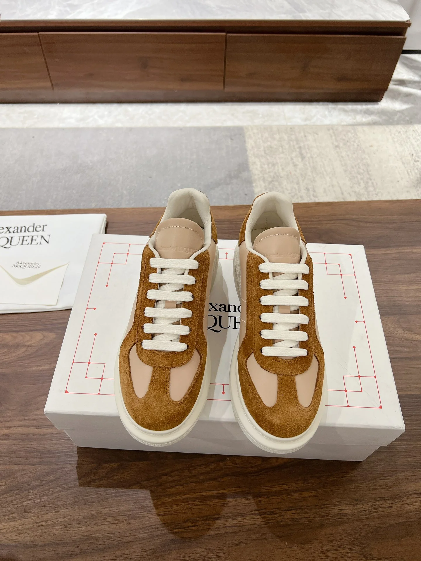 Повседневные туфли McQueen 2024 - Кофейно-коричневый - 1