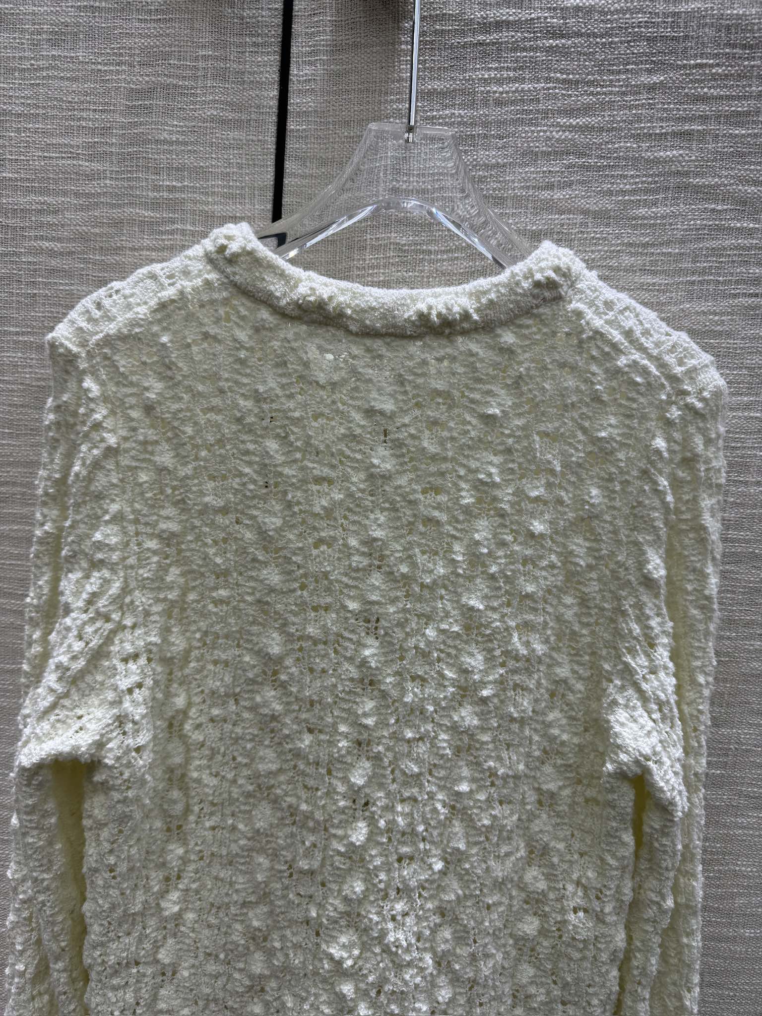 Chanel - 2403-24 Коллекция ?Ранняя весна?: ажурный кардиган крупной вязки - белый