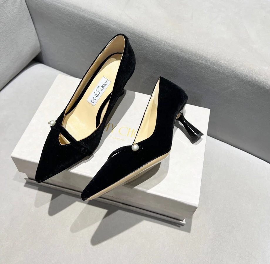 Туфли на высоком каблуке Jimmy Pearl с пряжкой и острым носком - 5