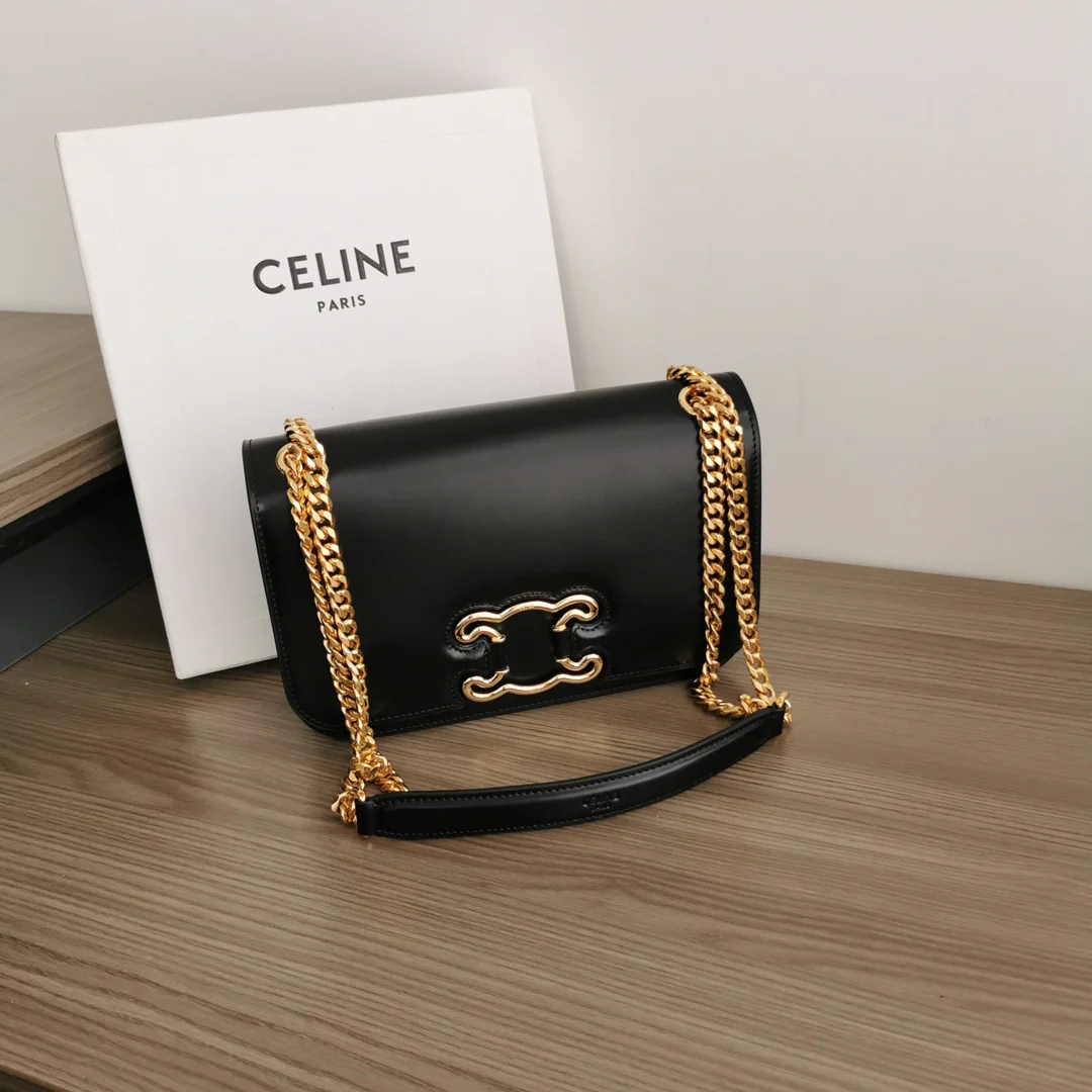 Сумка через плечо Celine Triomphe Frame Openwork – черная