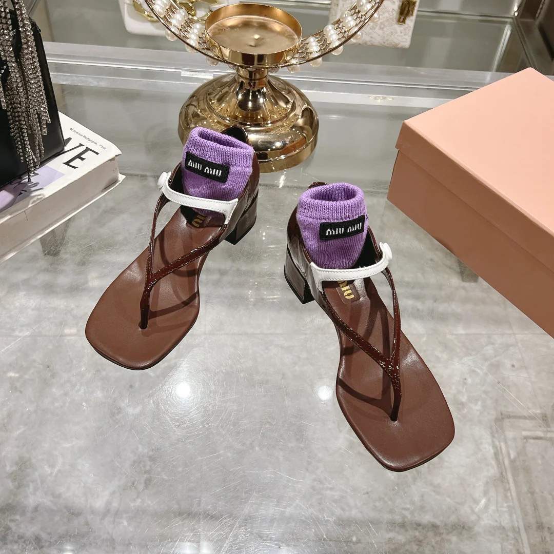 Шлёпанцы Miu Miu 2024 - Кофе