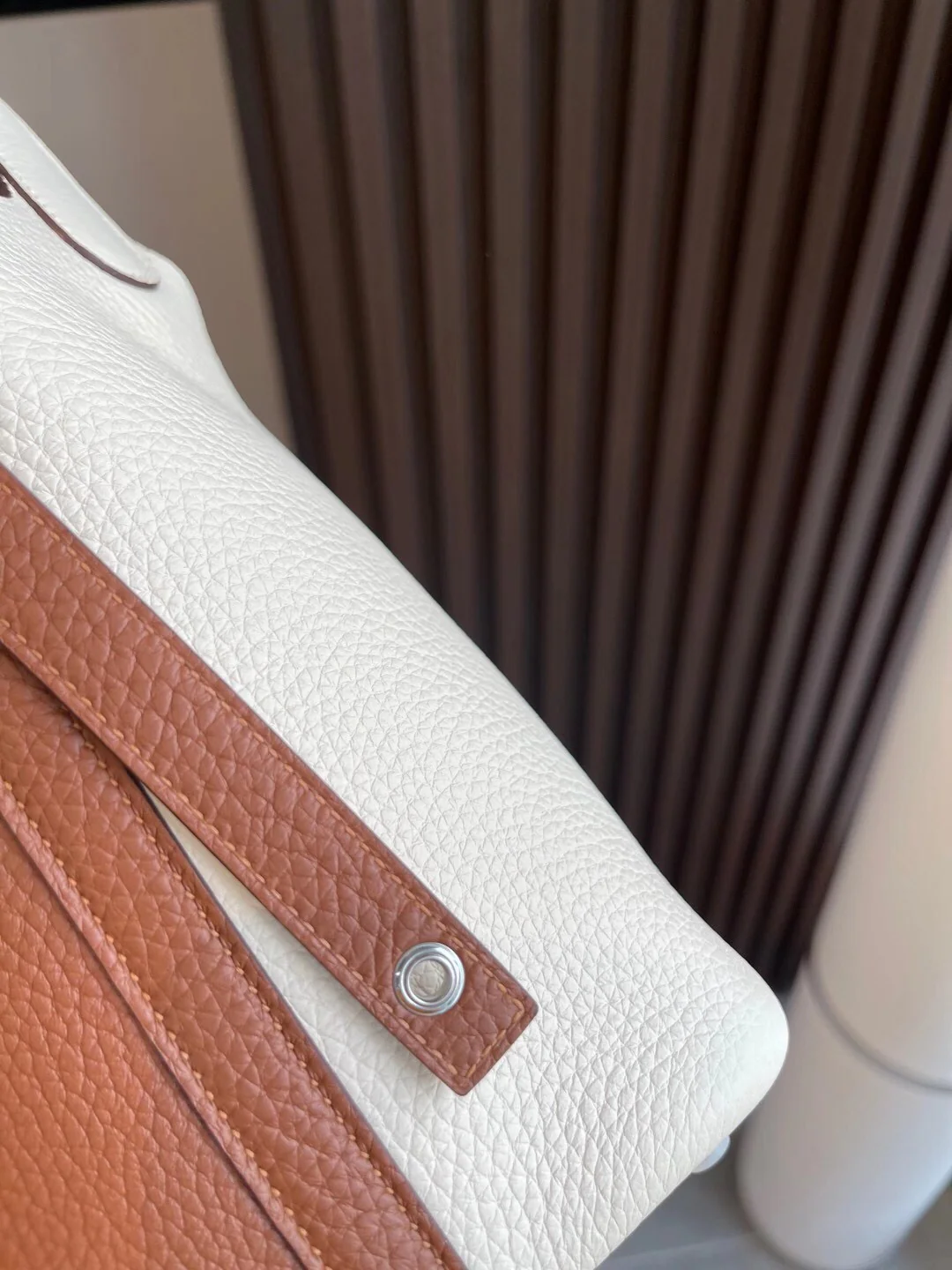 Hermes Picotin 18 - Золотисто-коричневый с отделкой Nata и слоново-серым - Серебряная пряжка