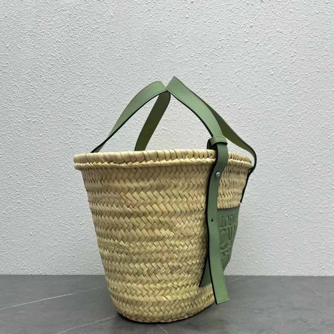 Соломенная сумка Loewe - 40 см - Большая - Зеленая