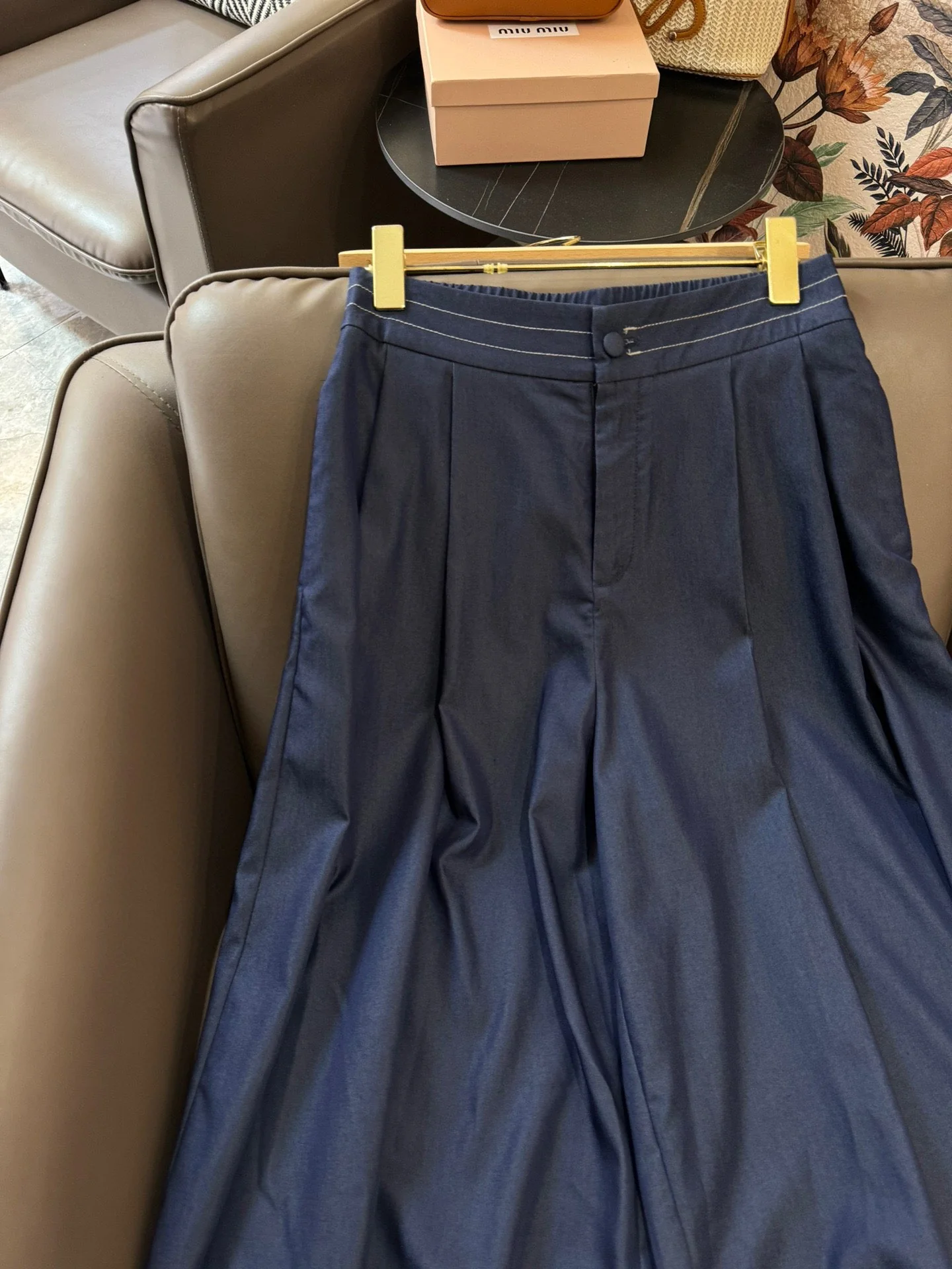 Новые широкие брюки Celine 2404-24ss - синие