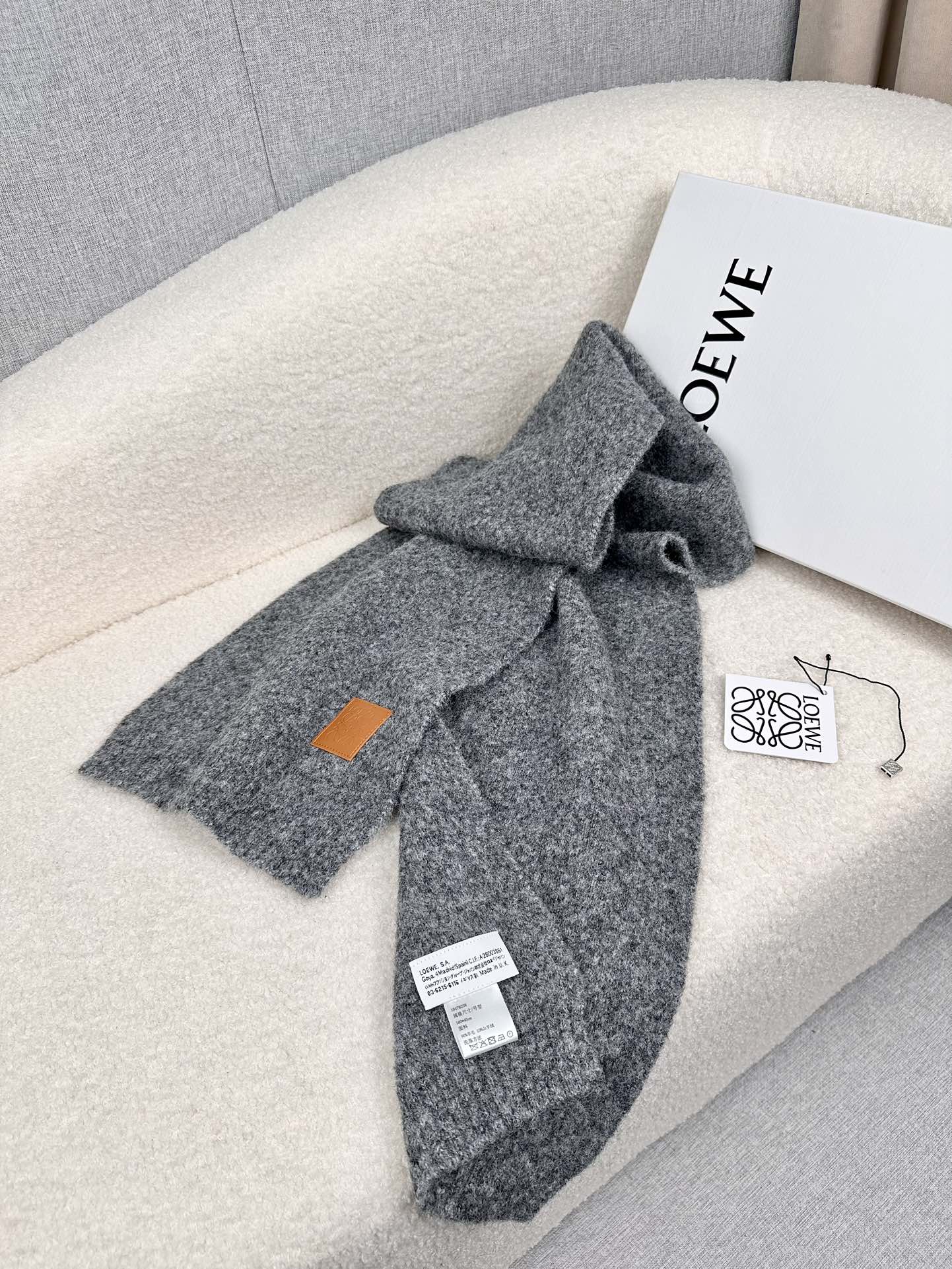 Однотонный кашемировый шарф Loewe 2024 - 170-25