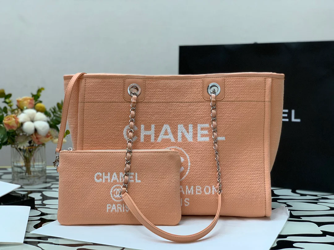 Коллекция Chanel осень/зима 2022 - Пляжная сумка - Розовая - Средний размер