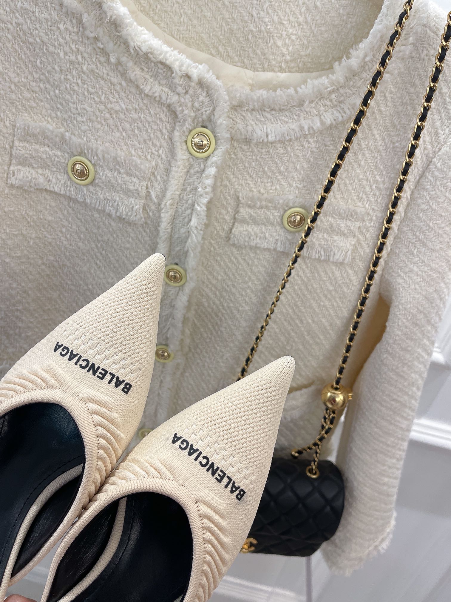 Balenciaga - Трикотажная ткань - Сандалии на низком каблуке