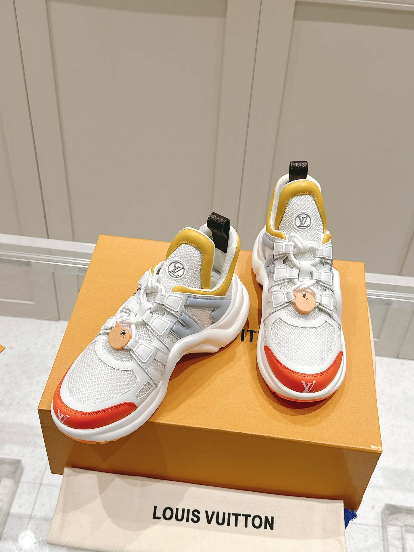 Ботинки LV-2024 Color Block Dad Boots - белые