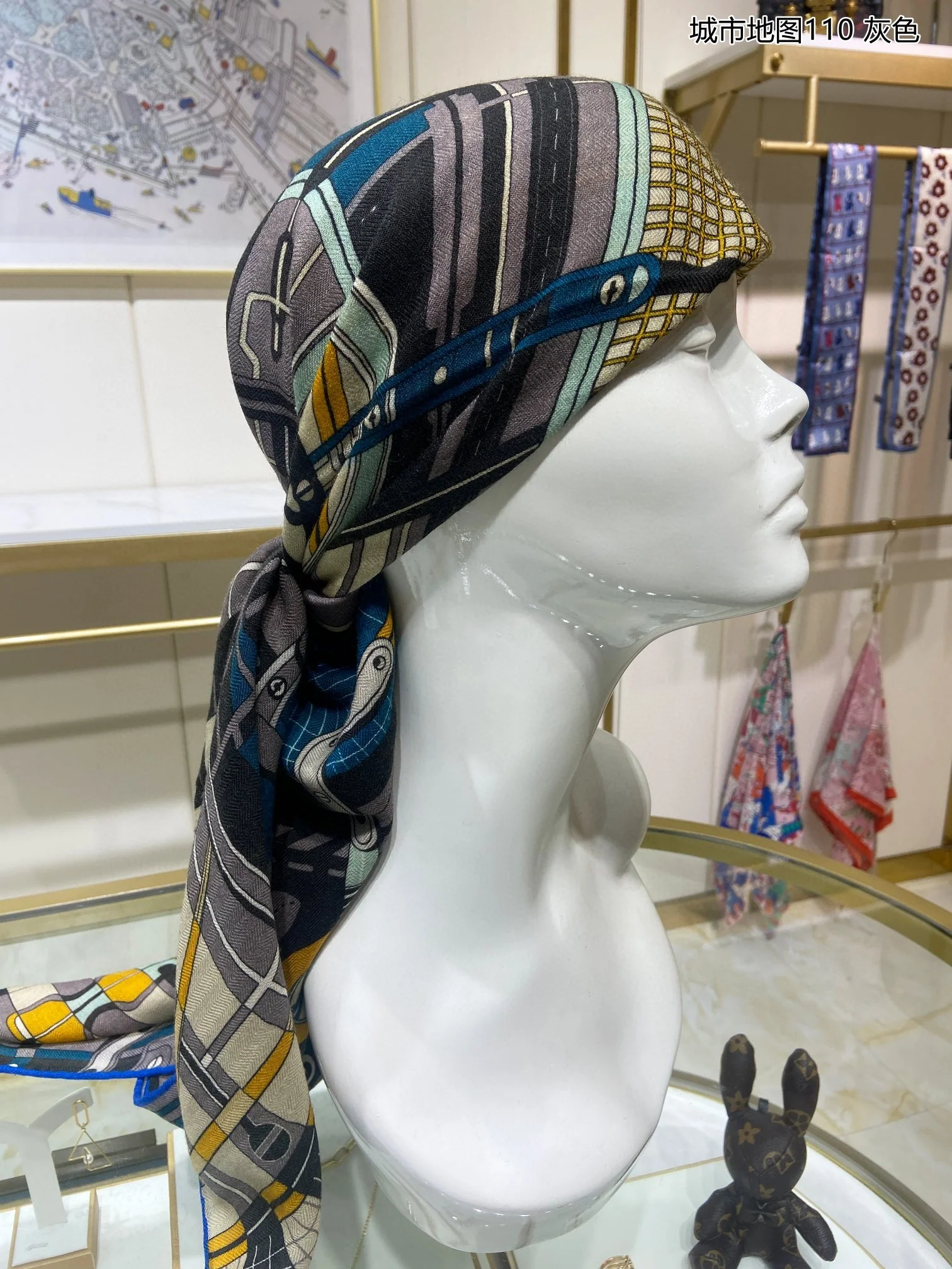 Шарф Hermes City Subway - 110 см - 70% кашемир - 30% шелк - 1 шт.