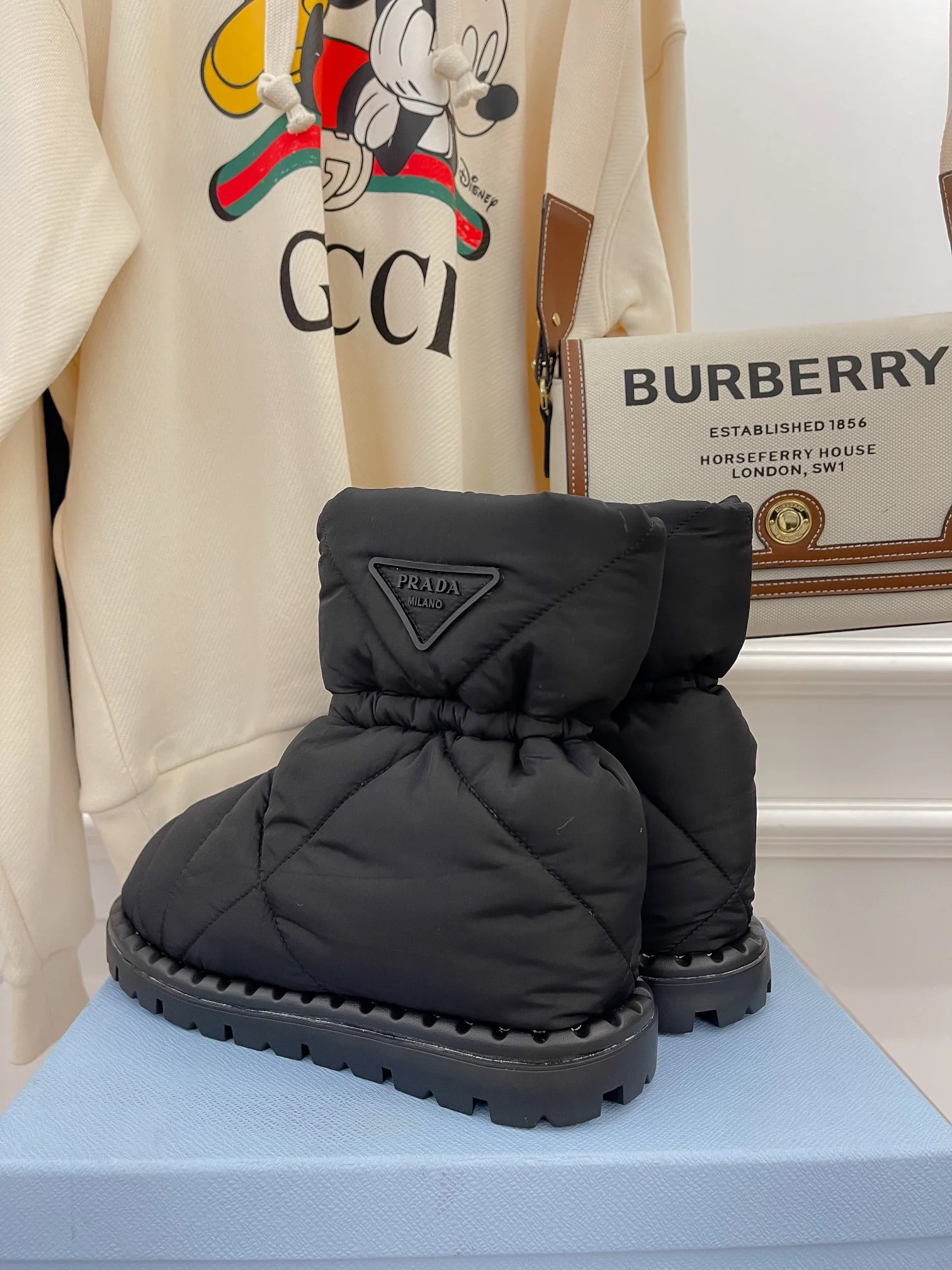 Обувь Prada - Prada - Самые продаваемые пуховые сапоги для снега - Серые