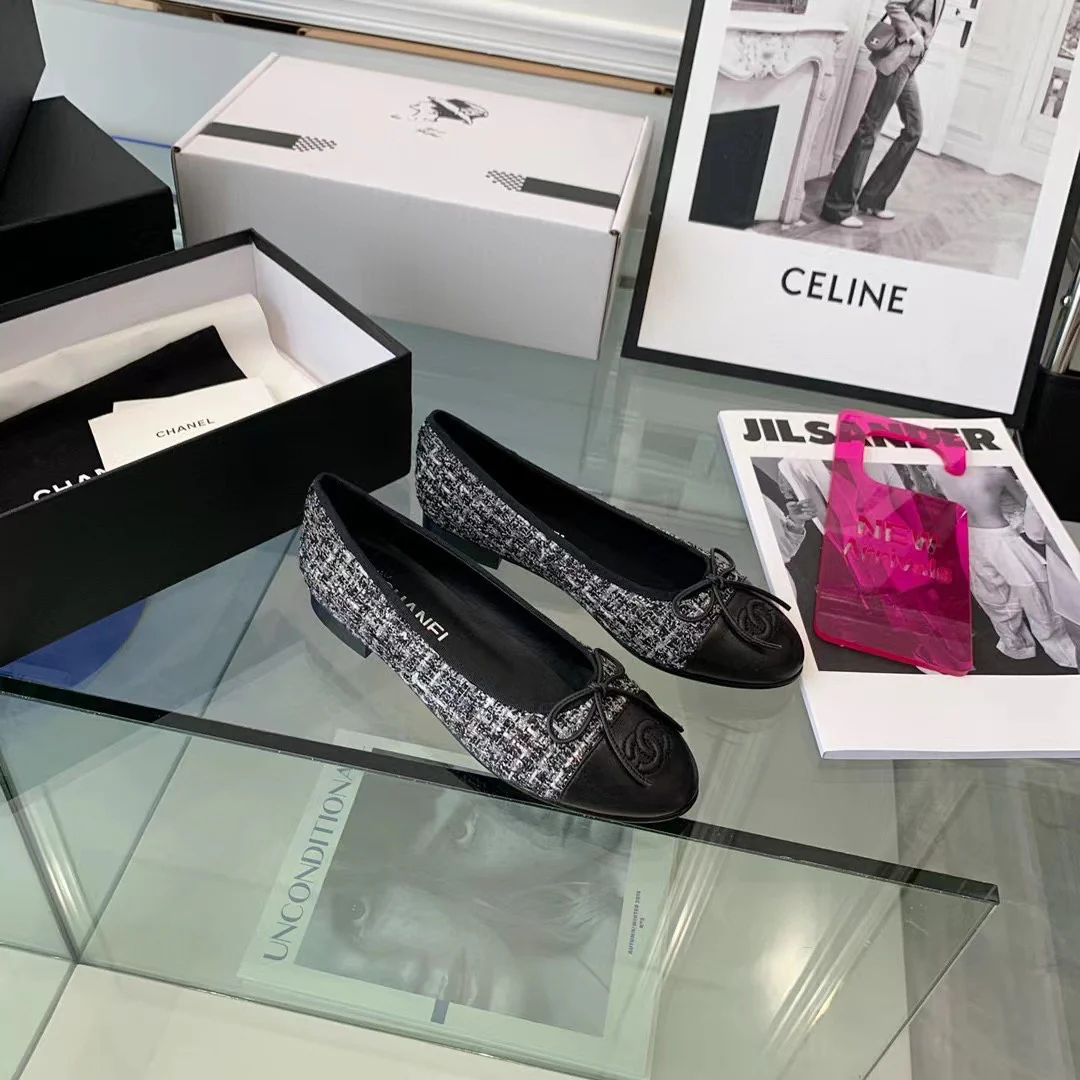 Классические балетки Chanel - черные