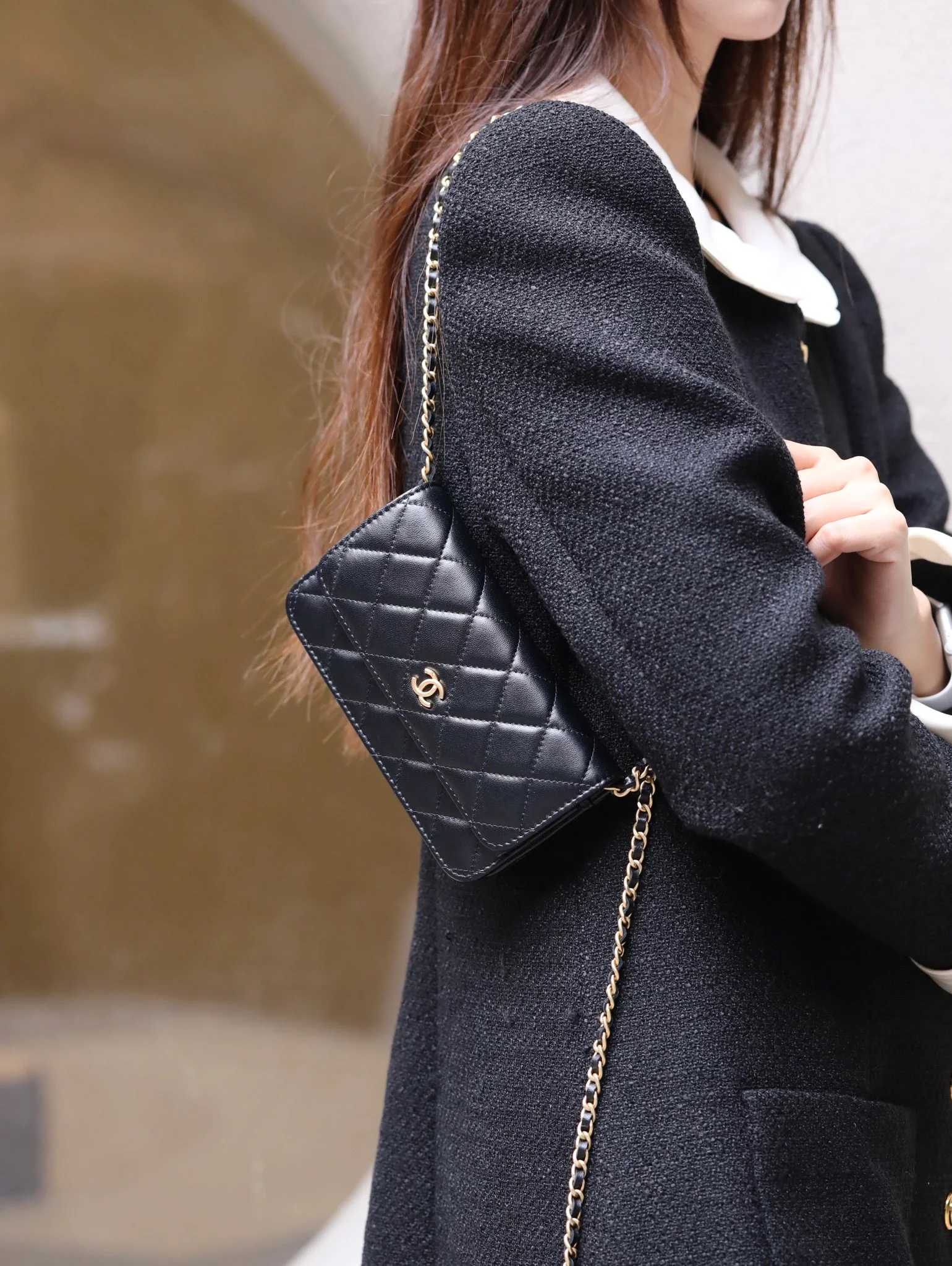 Chanel - Chanel - Золотой шар WOC - Черный