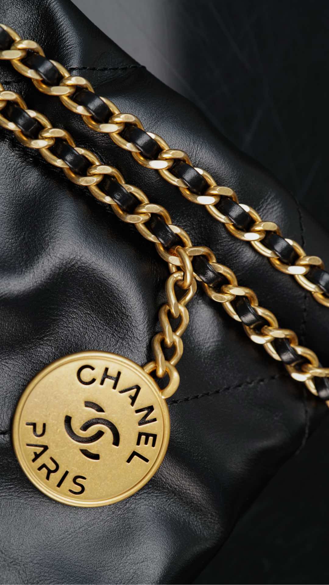 Мини-сумочка 23s-22 - Натуральная кожа - Черно-золотая