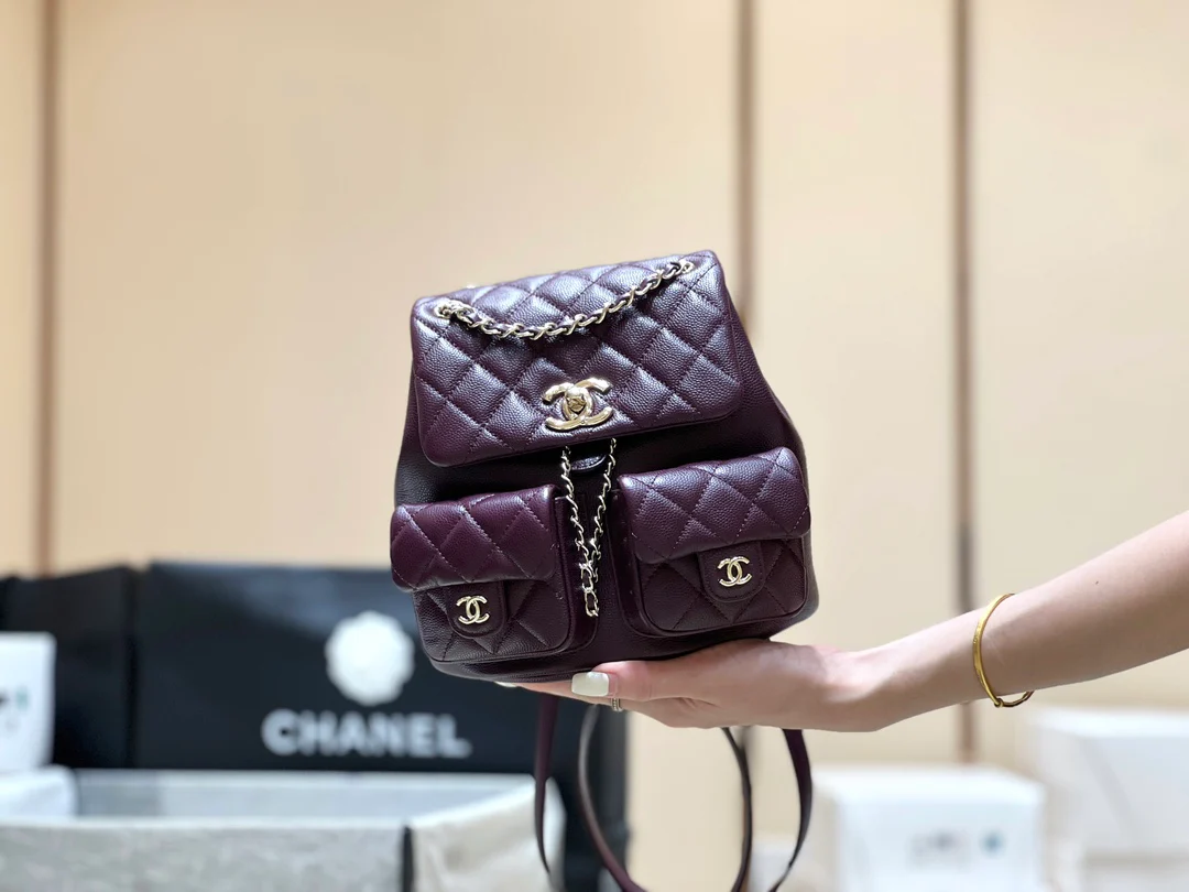 Рюкзак Chanel 24a-duma Frog, маленький, бордовый