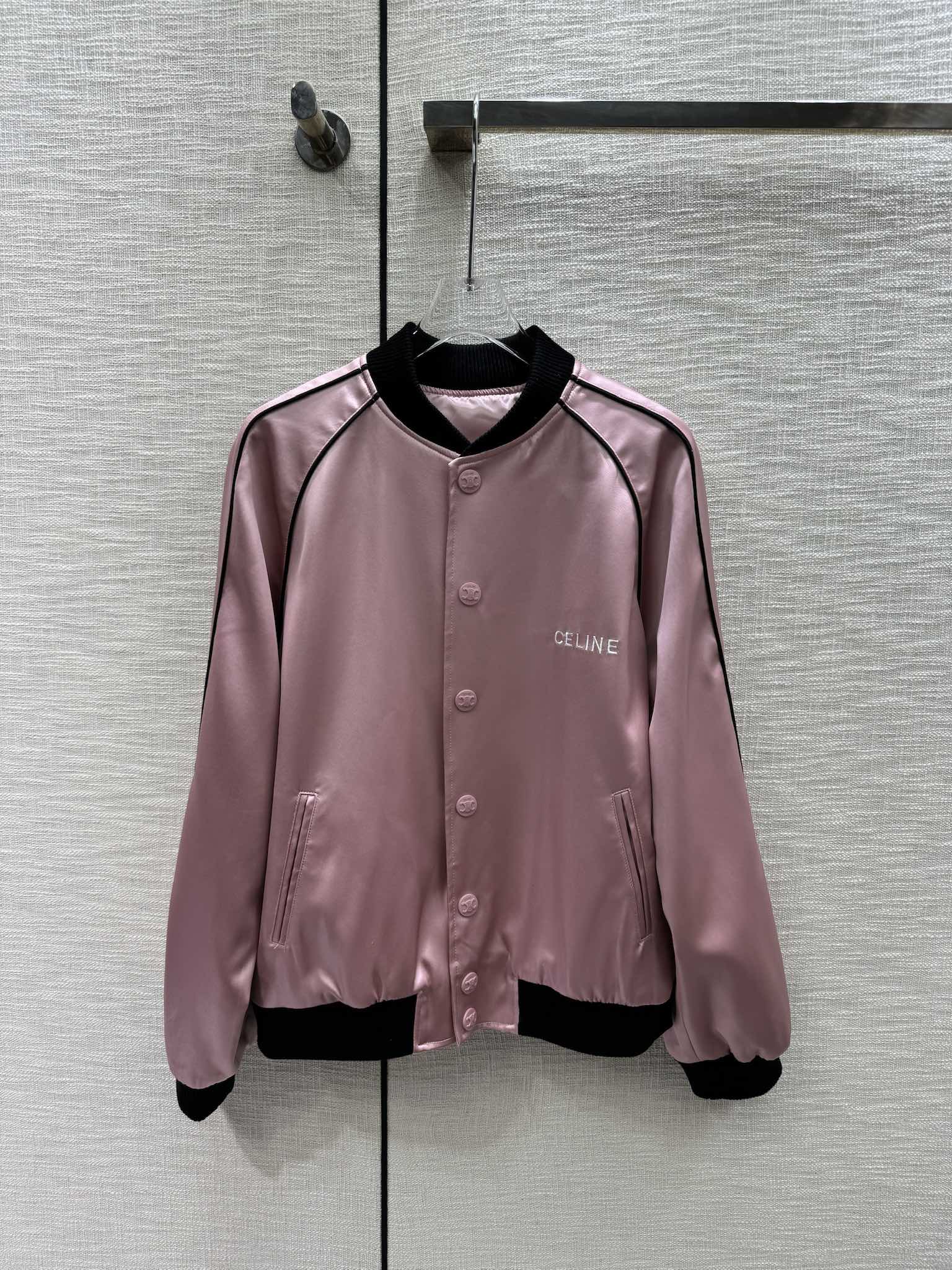 Бейсбольная куртка Celine-2404 с цветными блоками и воротником-стойкой