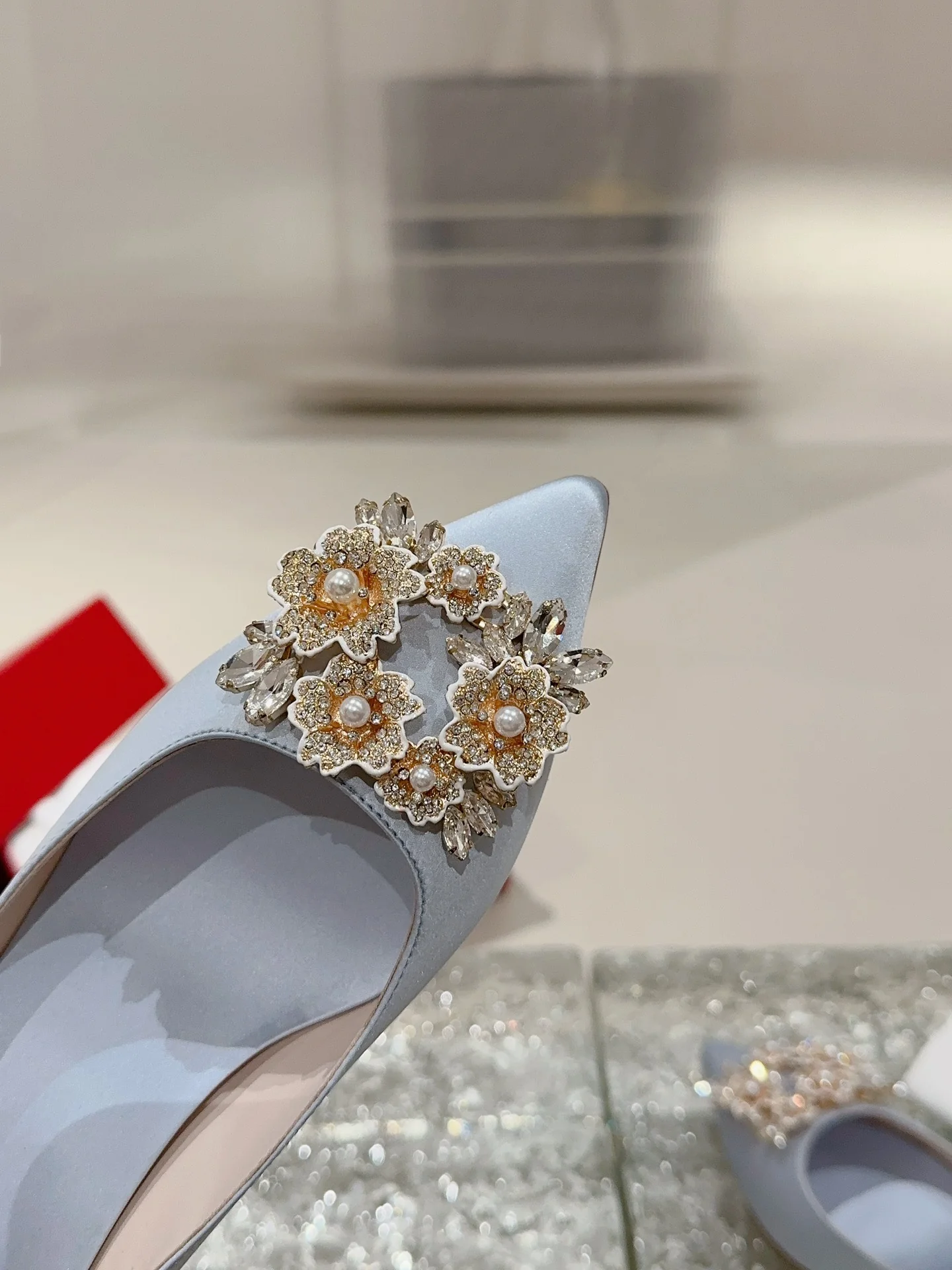 Туфли с квадратным носком и пряжкой - 2024 - Высокие каблуки - Синие