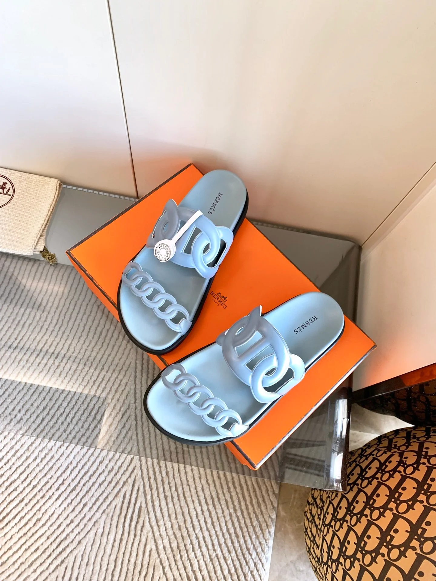 Модные сандалии Hermes - синие