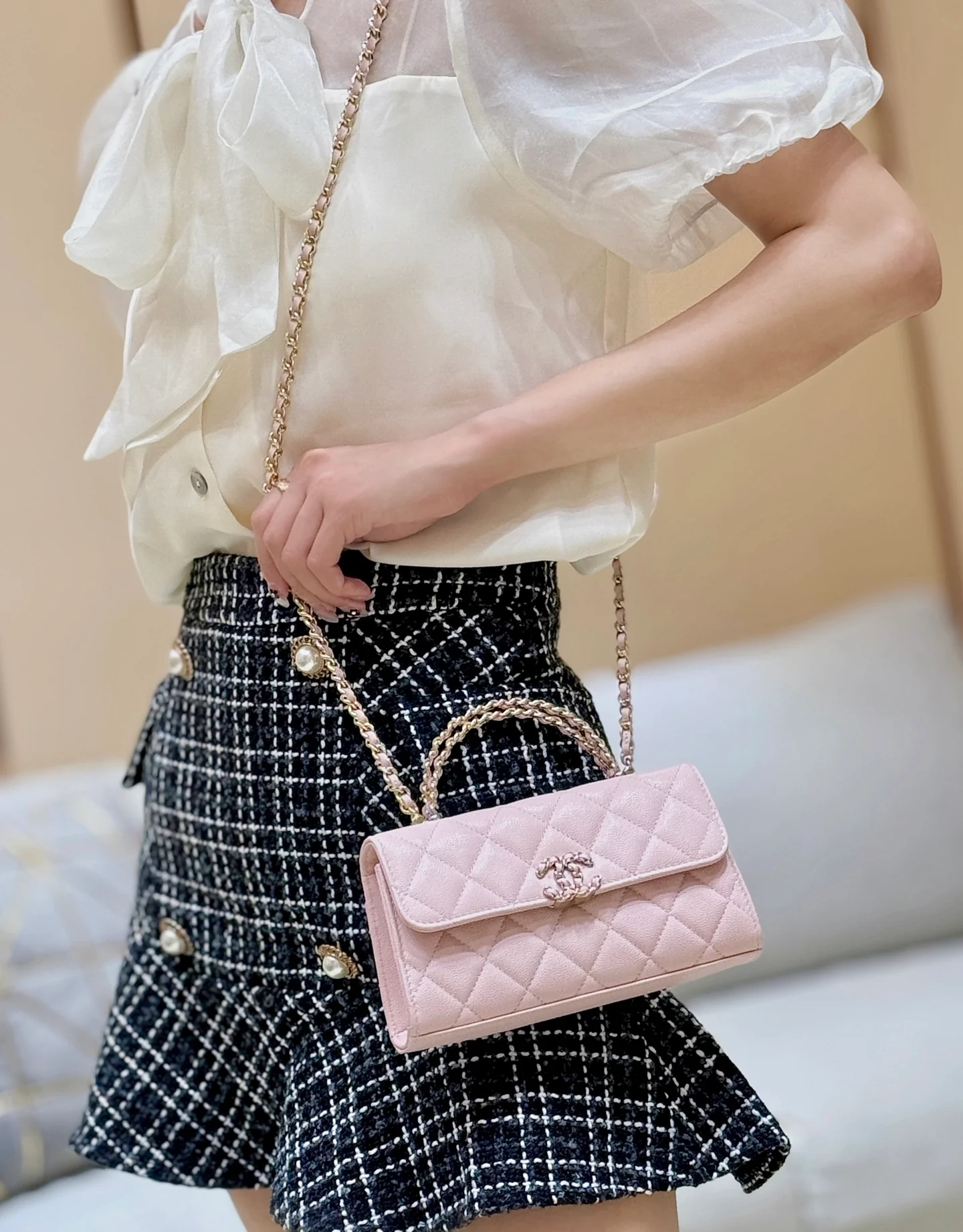 Сумка Chanel 25s Kelly Handle Bag - светло-розовая