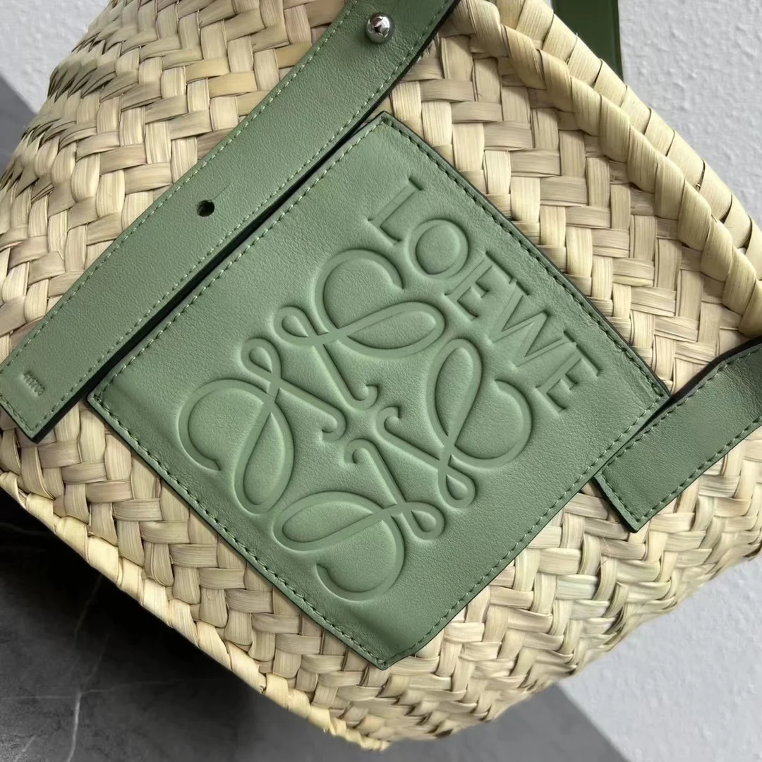 Соломенная сумка Loewe - 33 см - Маленькая - Зеленая
