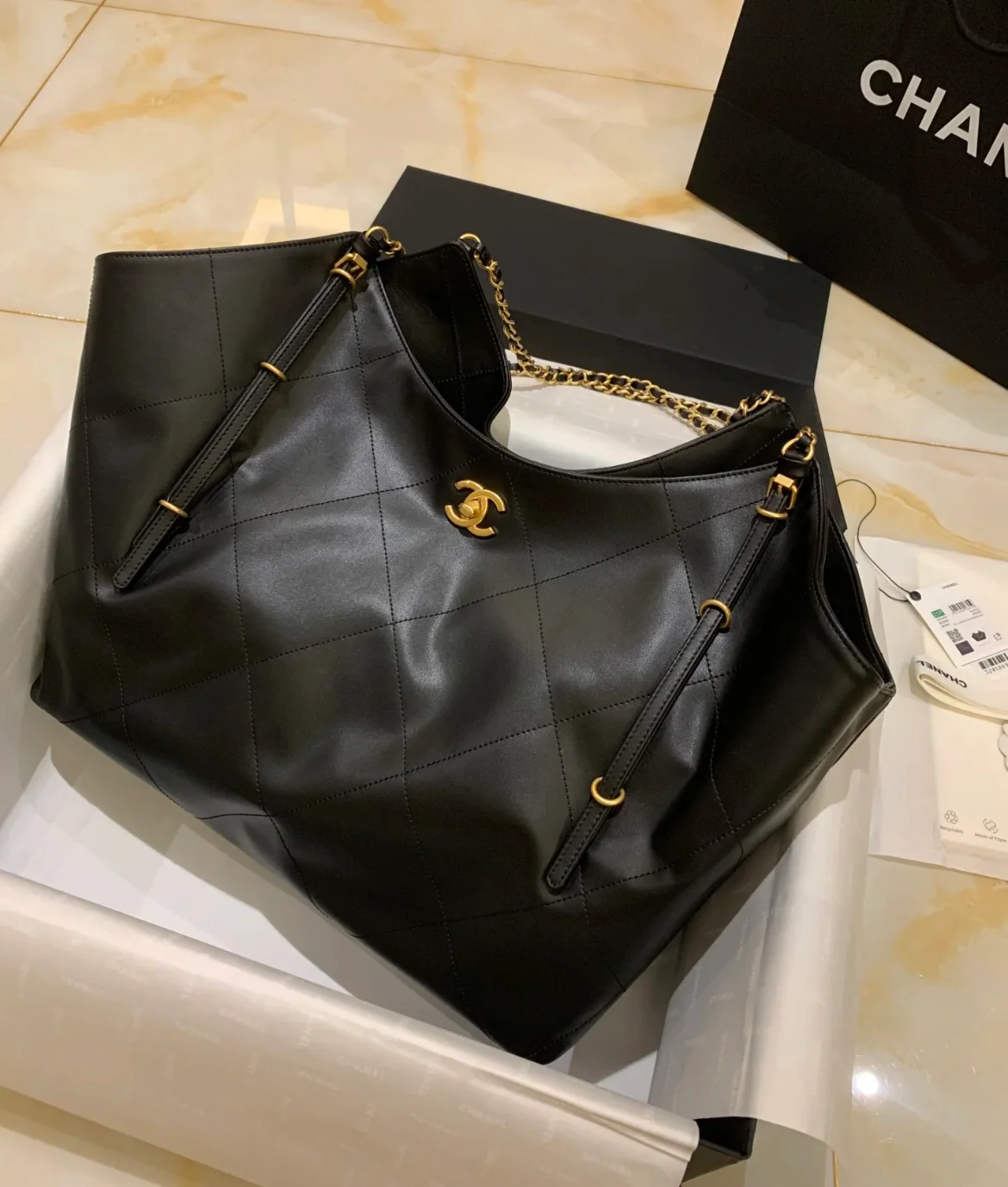 Большая сумка-шоппер 25s - черная