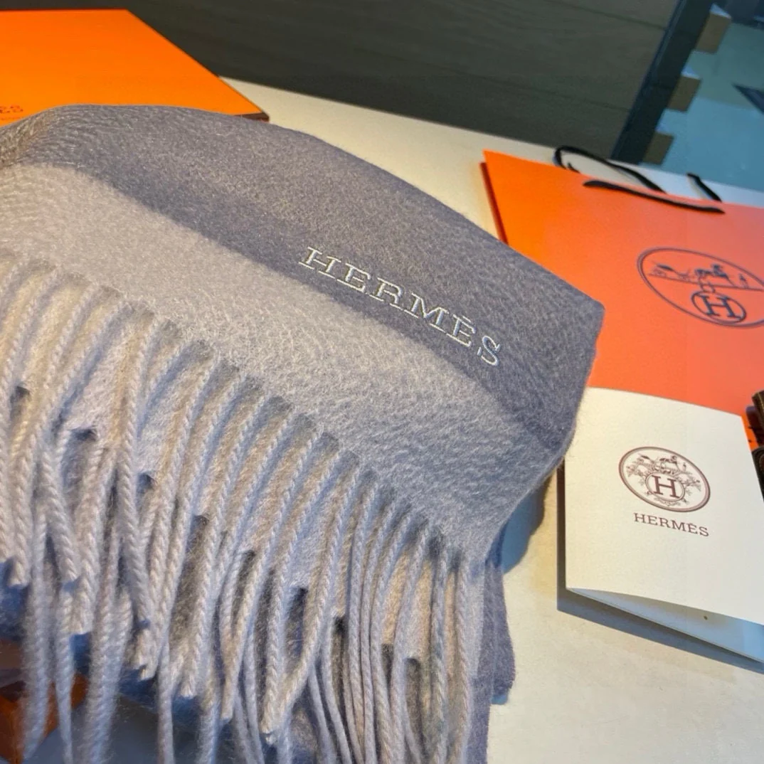 Мужской шарф Hermes Water Ripple 2024 - 30-180