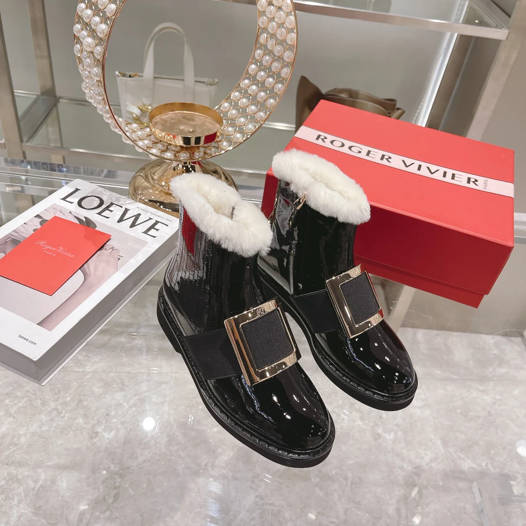 Новые уникальные ботильоны на каблуке RV, улучшенная версия, шерстяные ботинки - 1