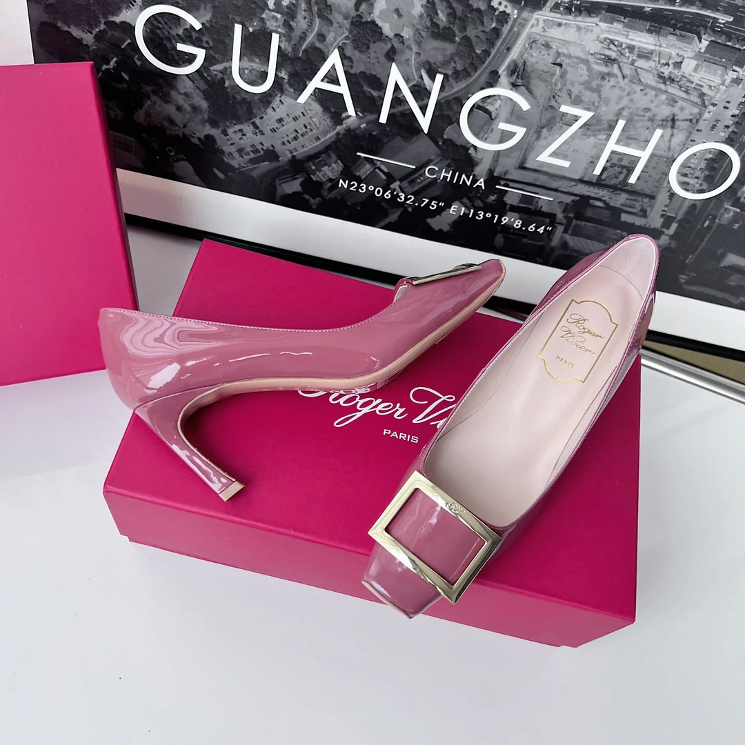 Туфли RV - классические туфли на высоком каблуке - 7-5 см - розового цвета