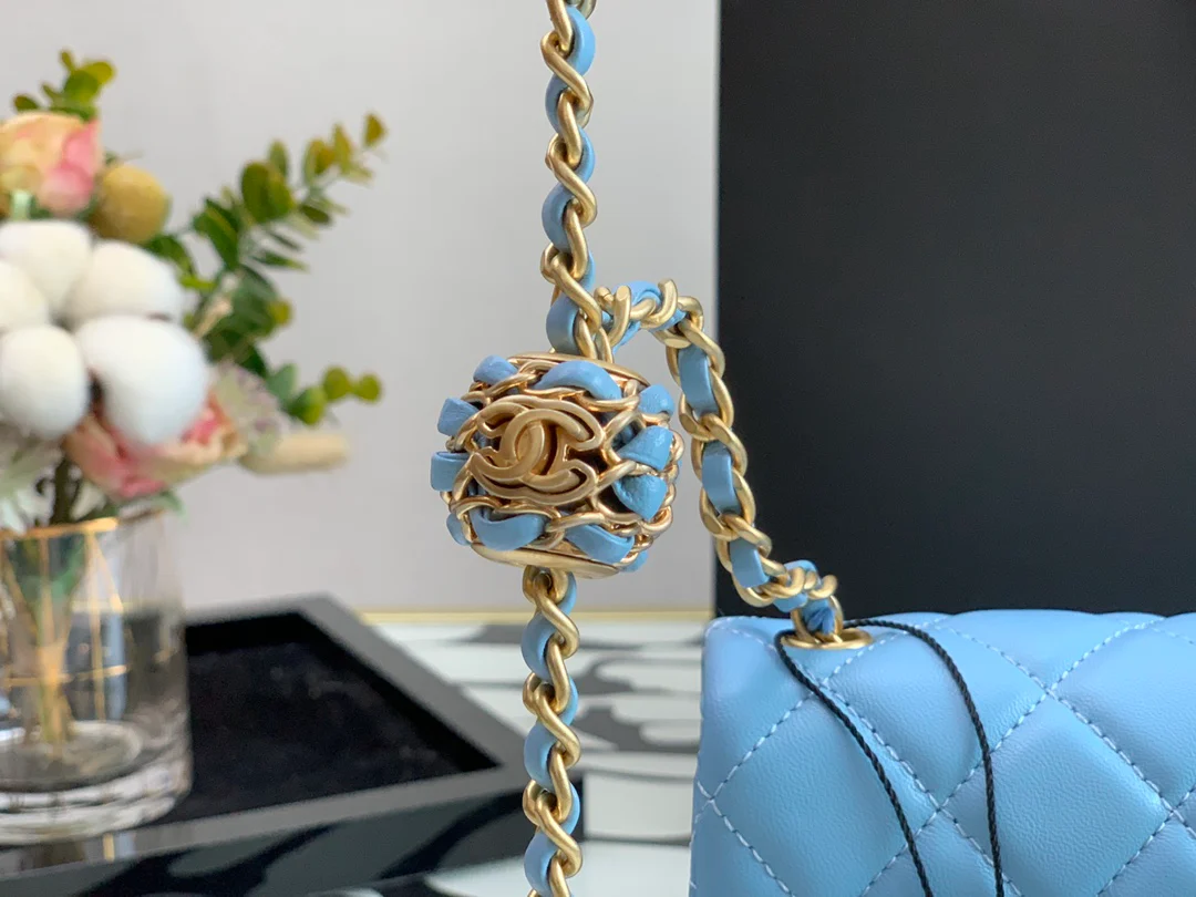 Chanel 2022 Walnut Gold Ball Square Fat Bread - 1