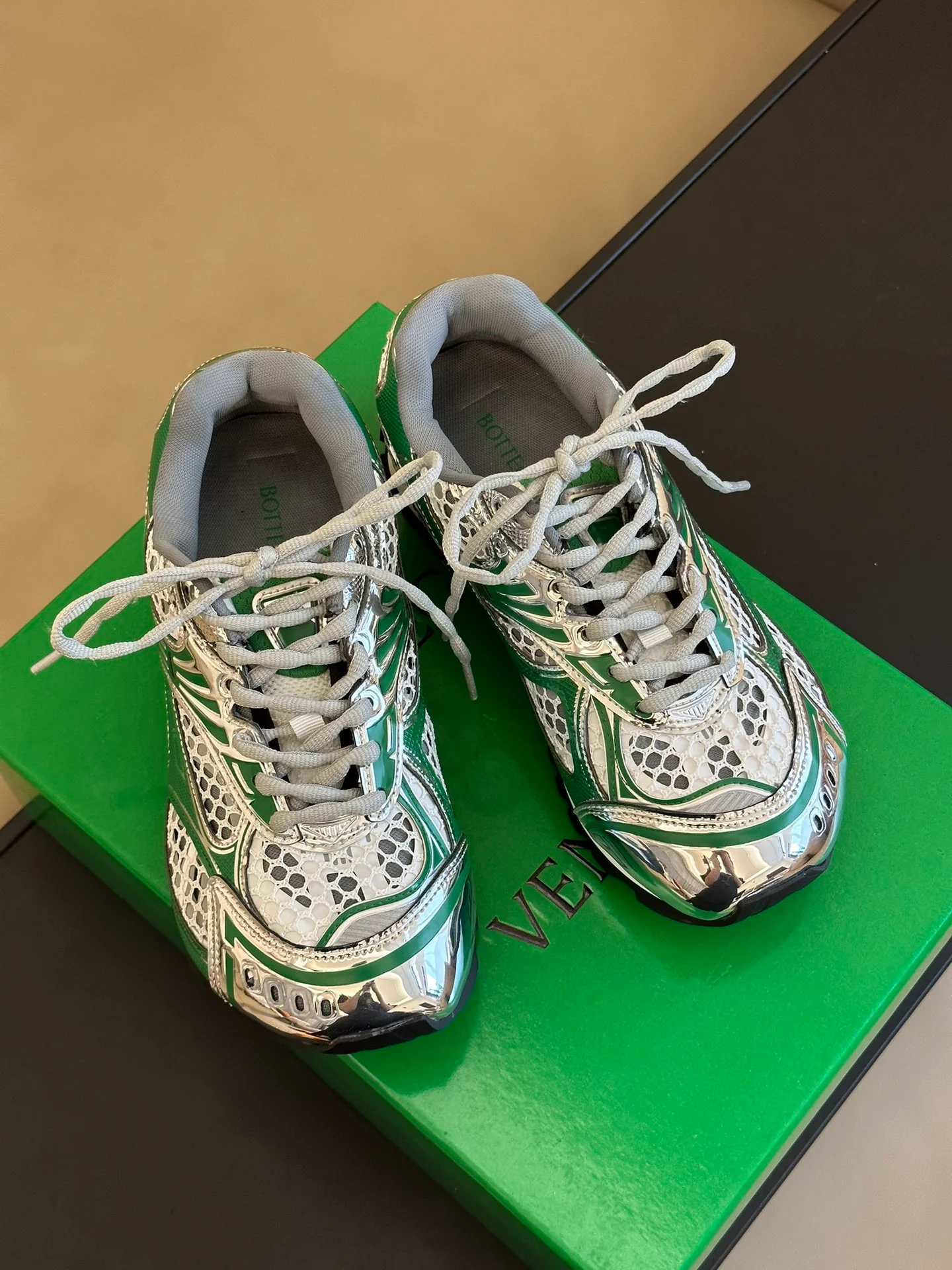 Новинка BV-2023 - Прощальная коллекция дизайнера Orbit - Повседневные кроссовки - Унисекс - Серебристо-зеленые