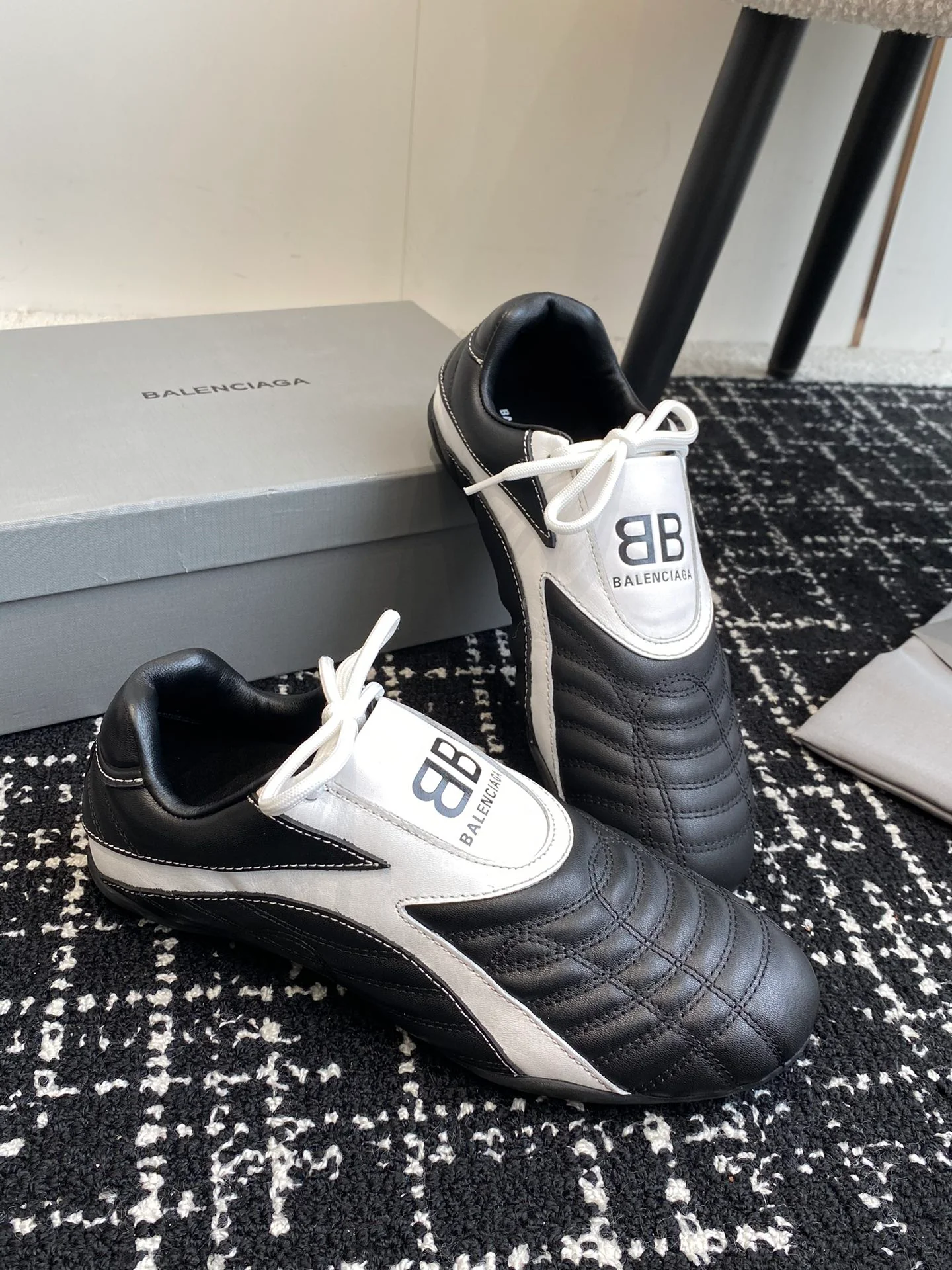 Кроссовки Balenciaga 2024 в бейсбольном стиле - черные