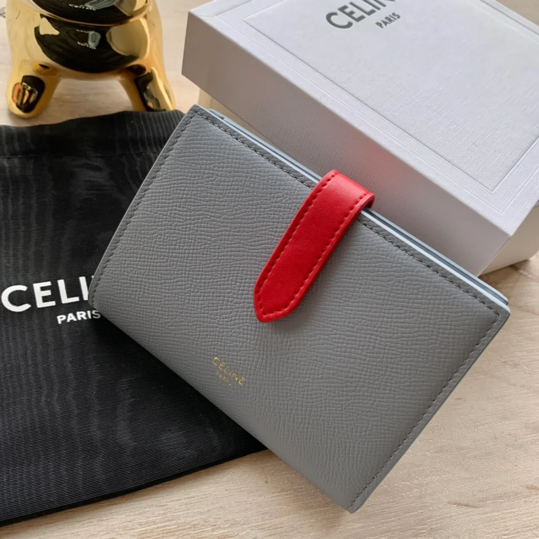 Кошелек Celine Strap из зернистой телячьей кожи - 3