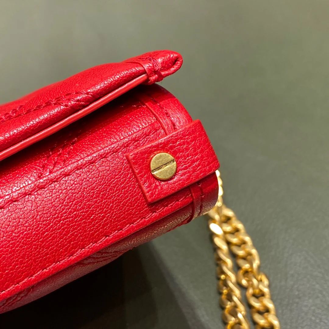 Сумка YSL-Becky из овечьей кожи с ромбовидной стёжкой и цепочкой - 2 шт.