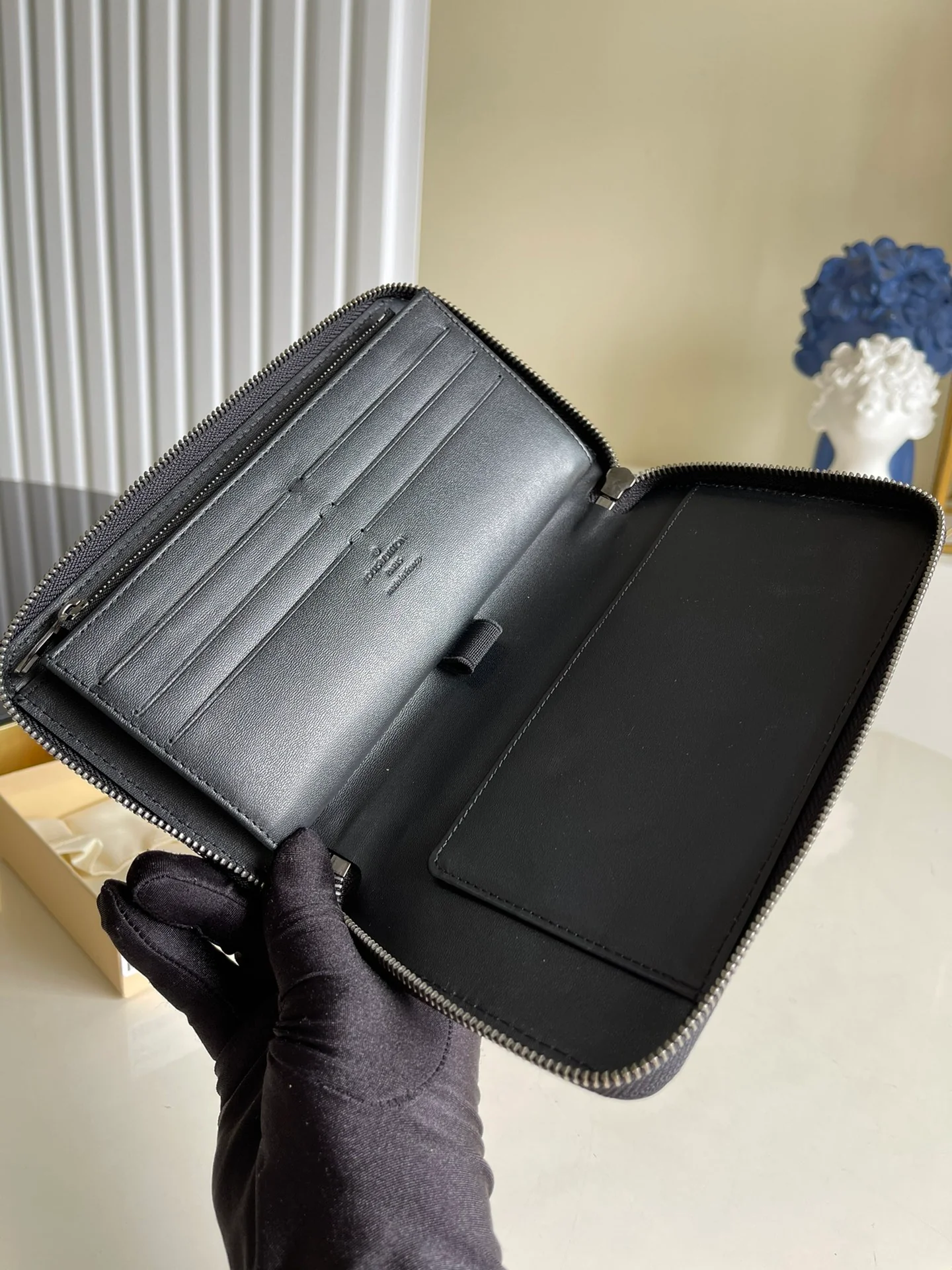 Мужской длинный кошелек/клатч LV-N60003 с тиснением и застежкой-молнией