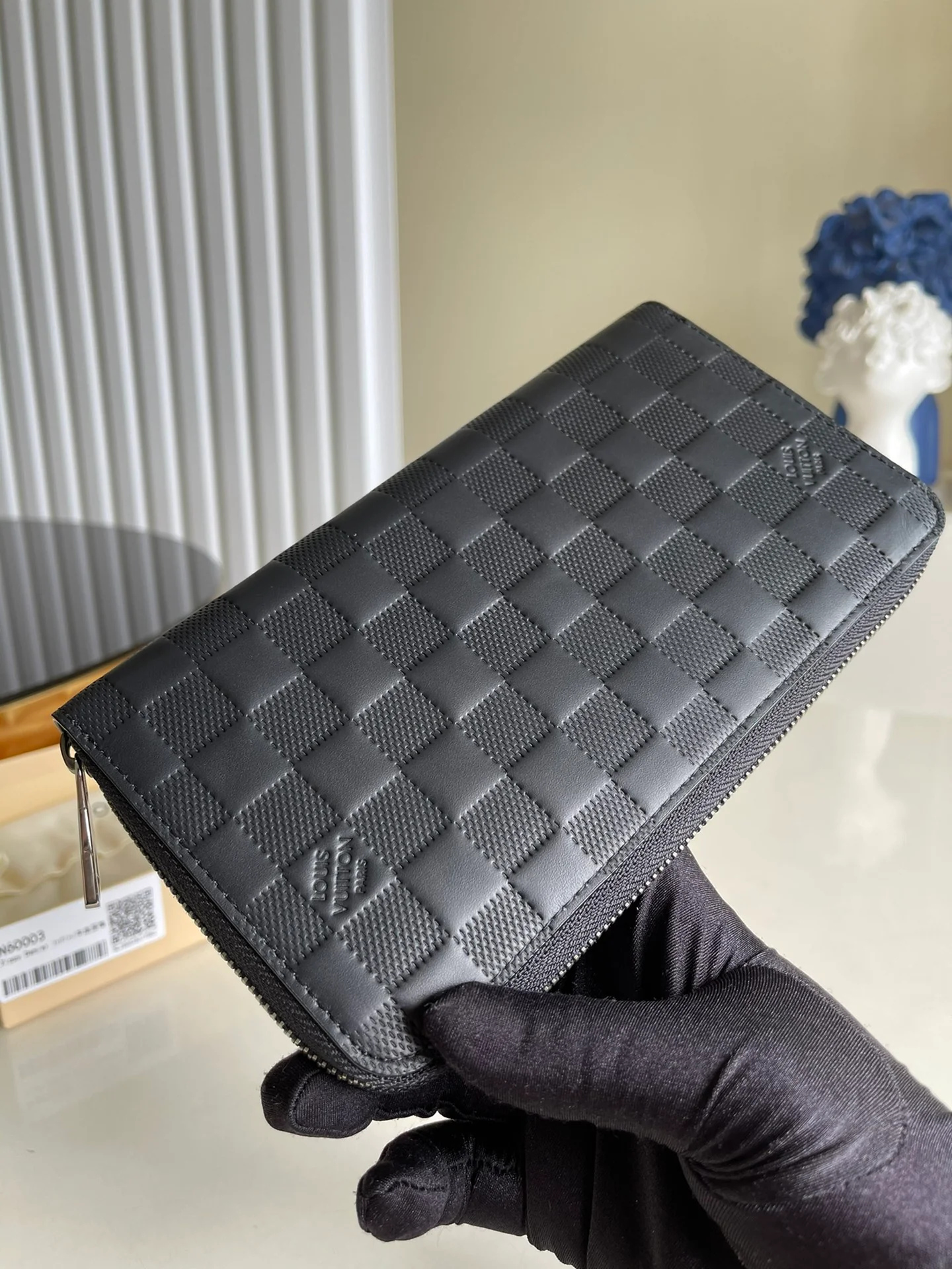 Мужской длинный кошелек/клатч LV-N60003 с тиснением и застежкой-молнией