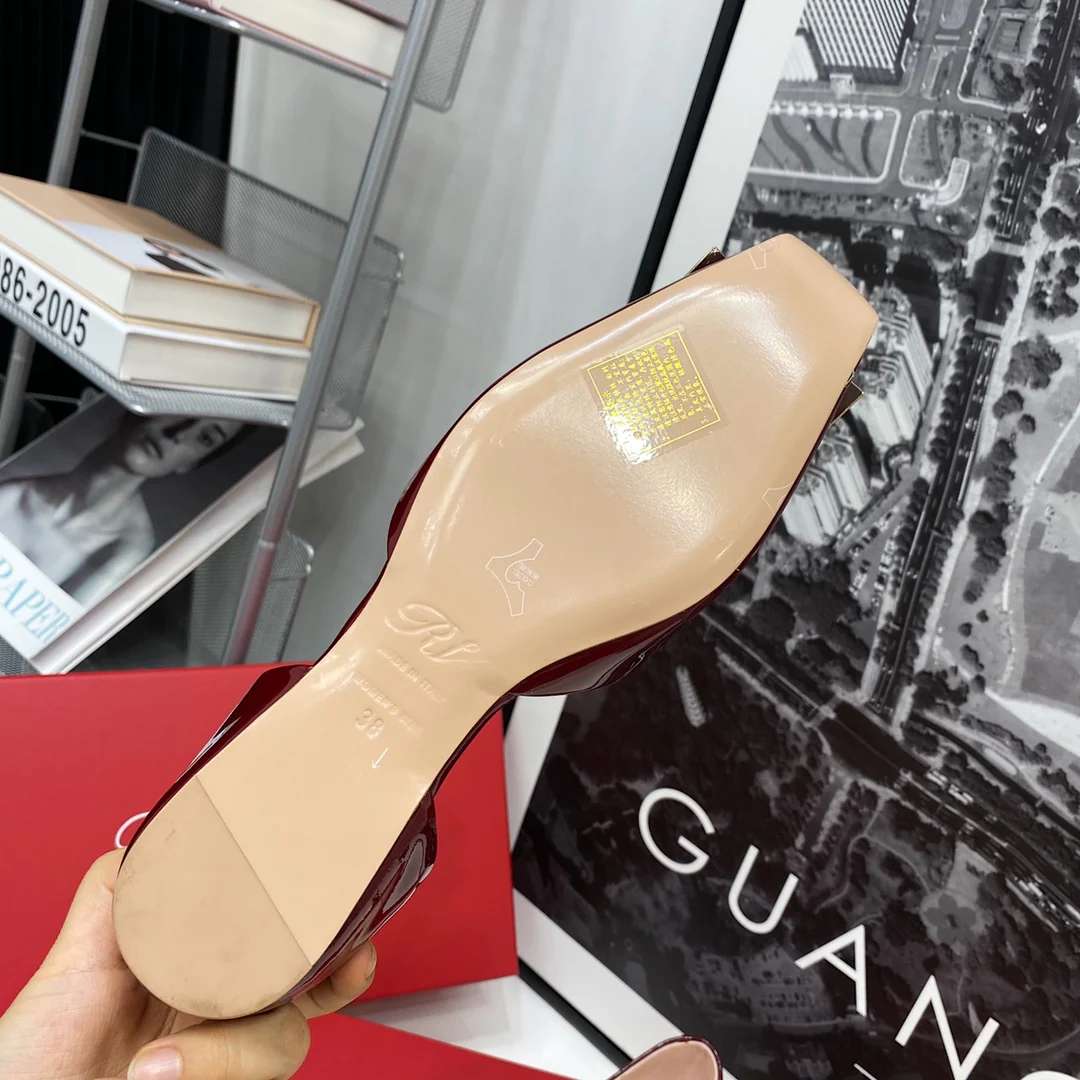 RV-Flat Bottom Hollow Square Toe-Wine Red