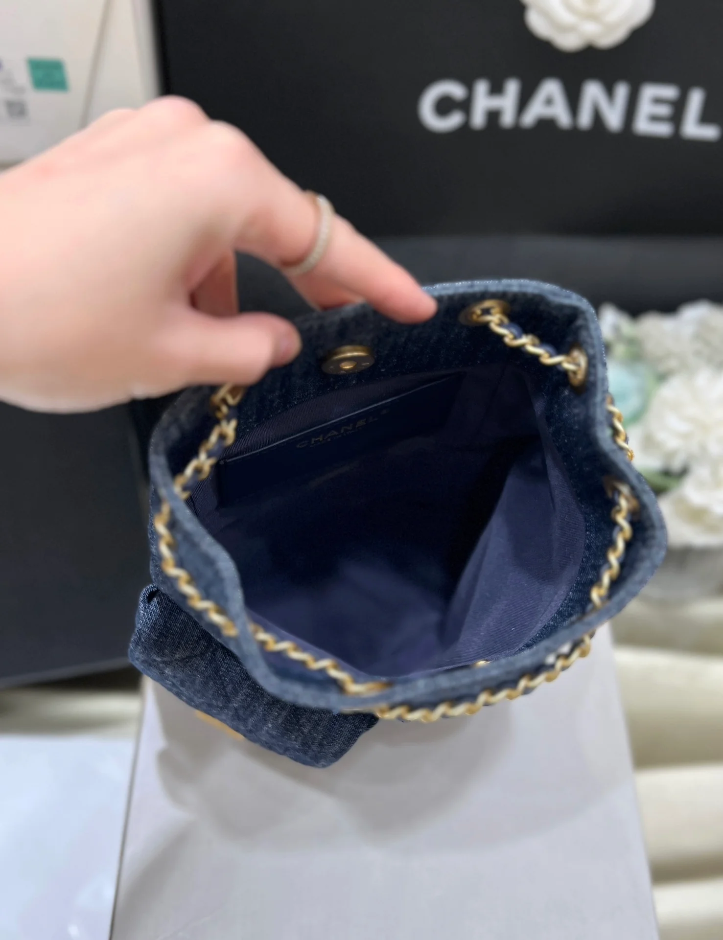 Chanel - Рюкзак с двумя карманами - Темно-синий