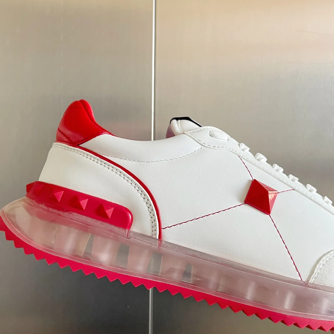 Valentino - Спортивные кроссовки с заклепками - Модель на воздушной подушке - Парный стиль - Красная отделка