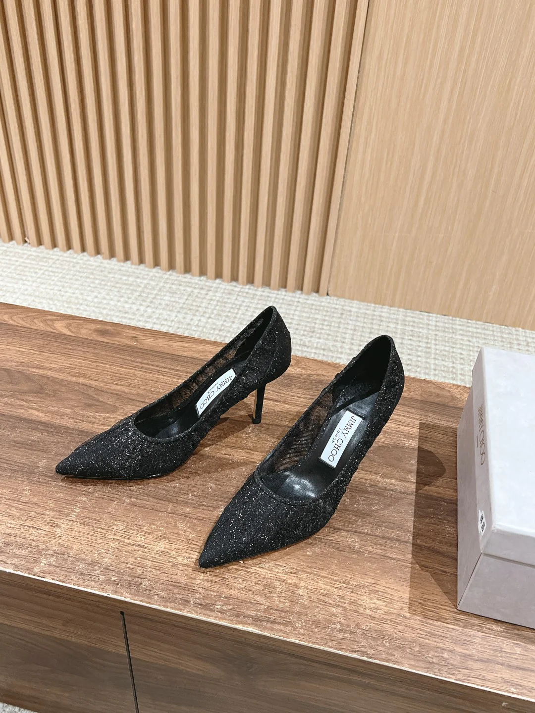 Туфли на высоком каблуке Jimmy Mesh с острым носком - Черные - 1