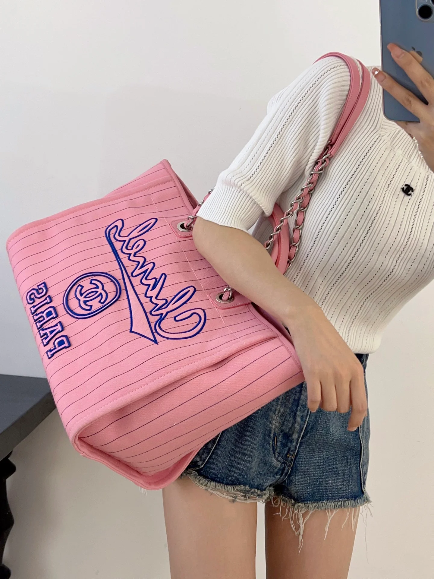 Chanel 23p Розовая сумка для покупок Пляжная сумка