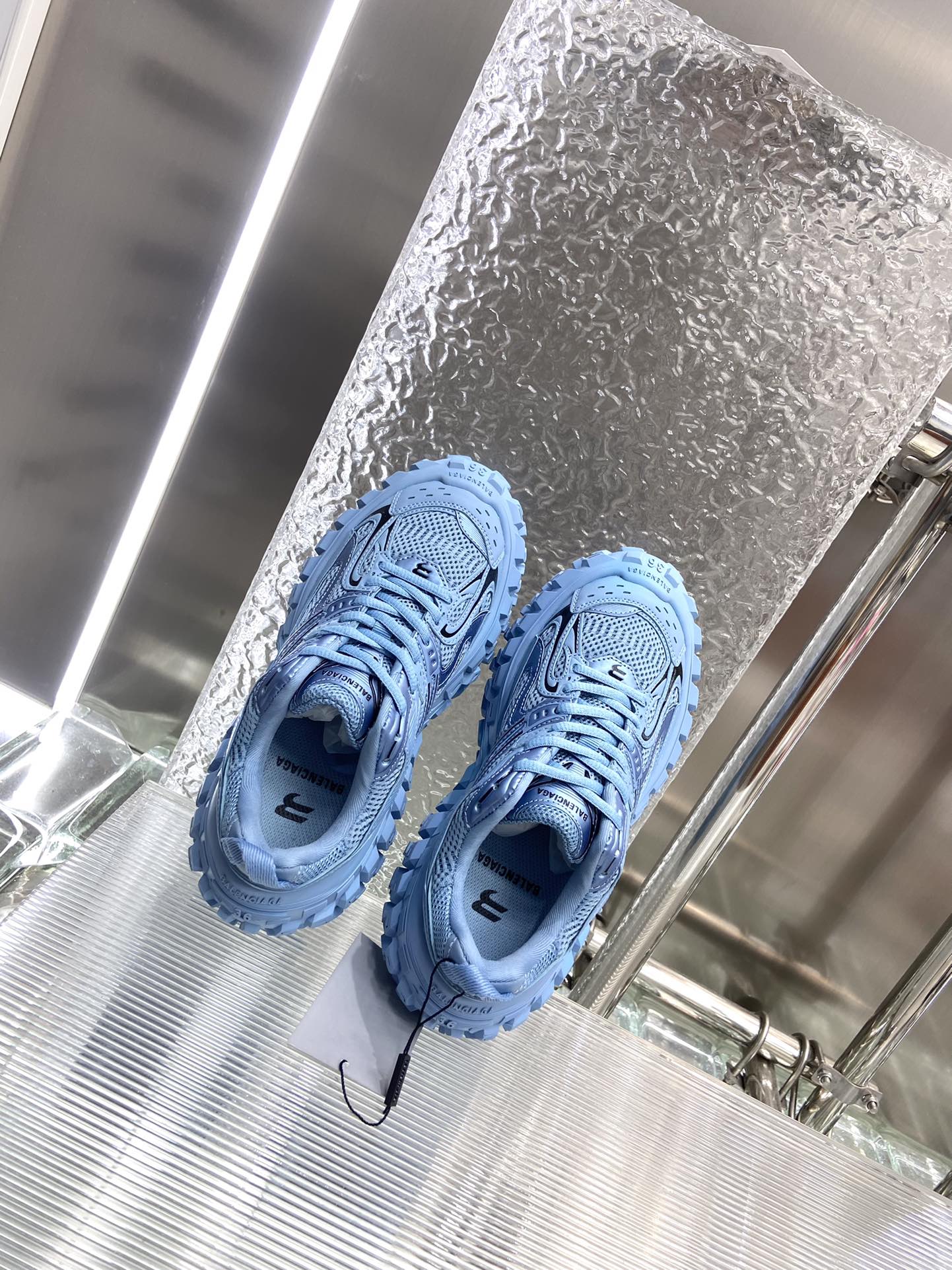 Массивные кроссовки Balenciaga в стиле автомобильных шин - унисекс - синие