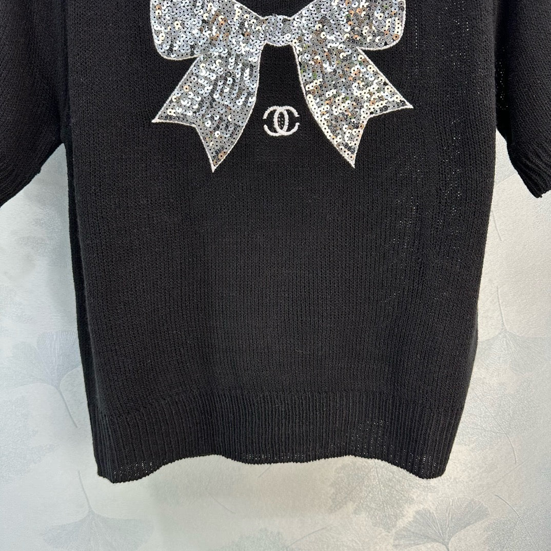 Chanel - 2403 - 24 Новый вязаный свитер с бантом для ранней весны