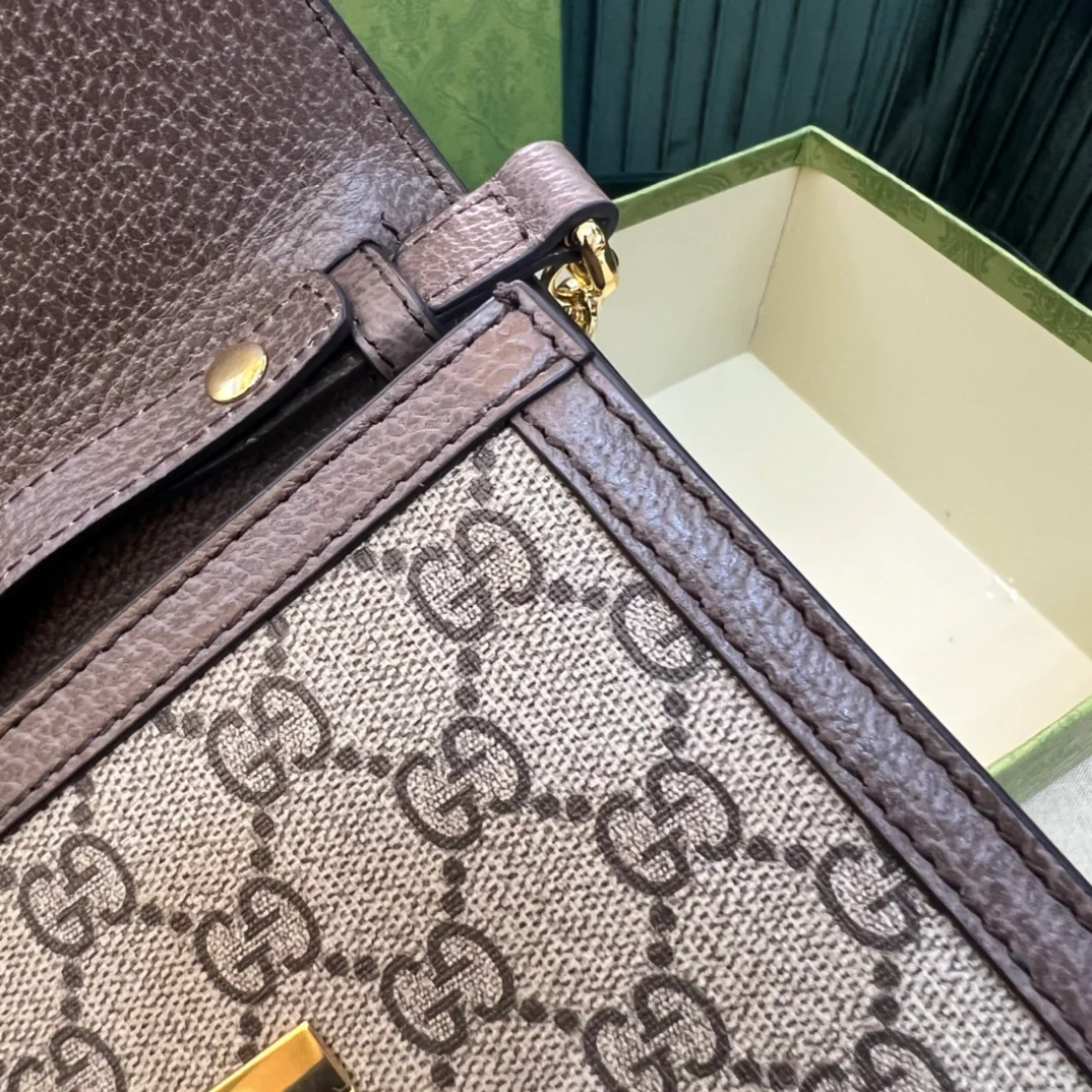 Мини-сумочка Gucci Ophidia/сумка через плечо - 17,5x13x6 см - отделка Monogram Coffee