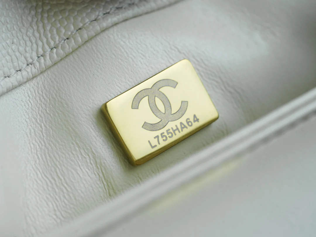 Chanel 2021 Coco Handle Grain Leather - White - Mini